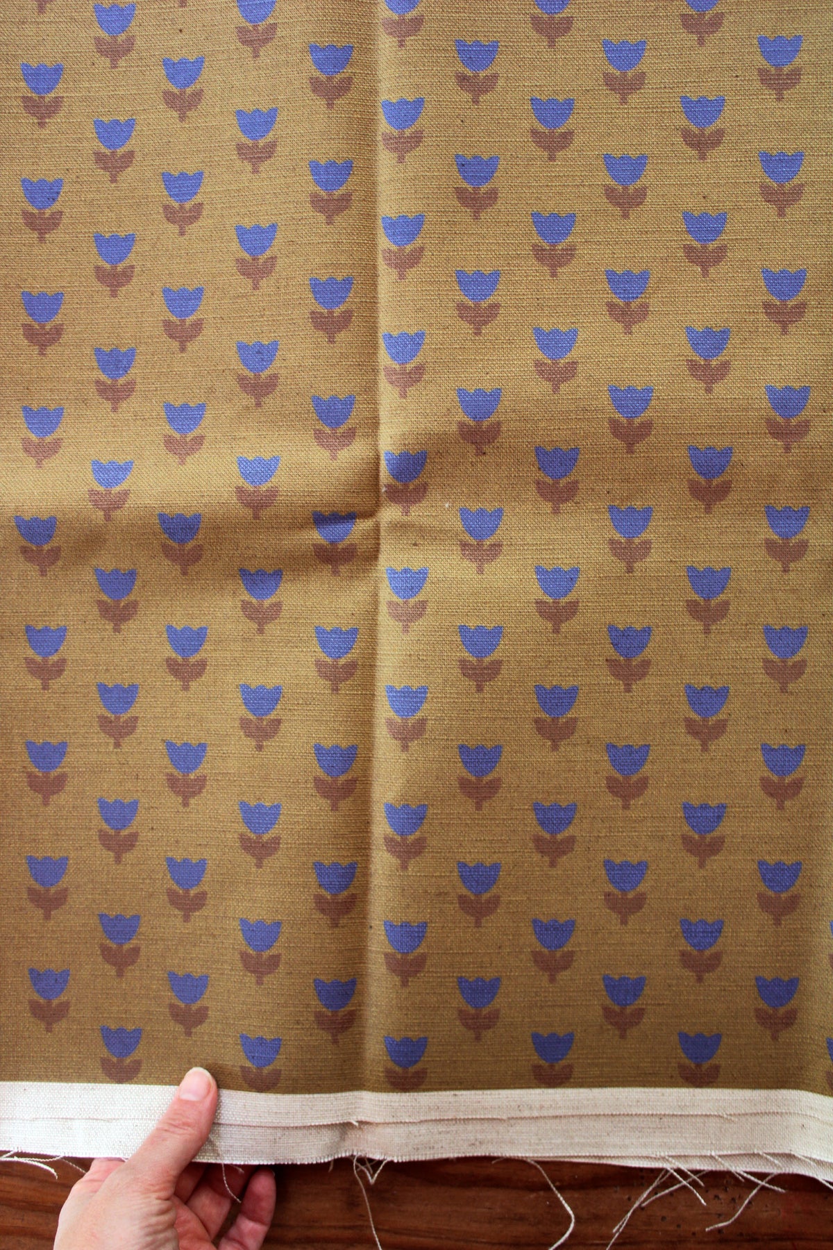 Tulip Tango Cotton Linen Fabric Brown