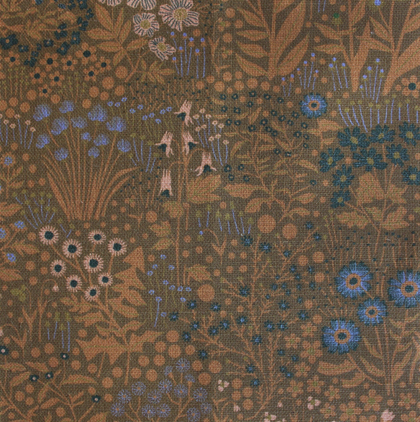 Wildflower Cotton Linen Fabric Brown