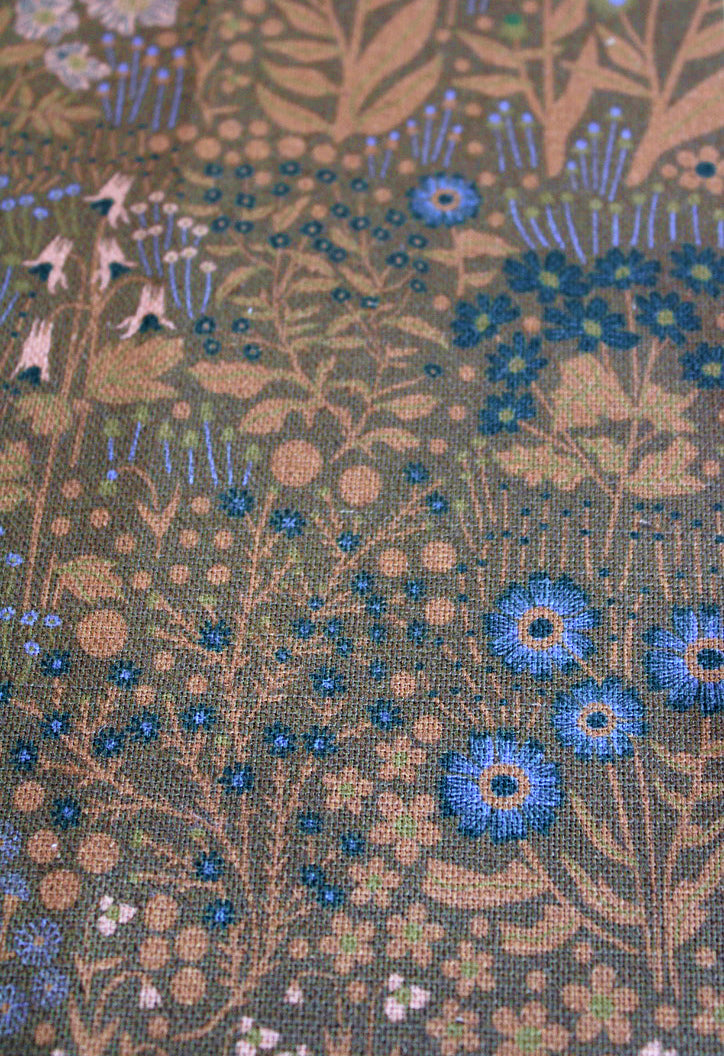 Wildflower Cotton Linen Fabric Brown
