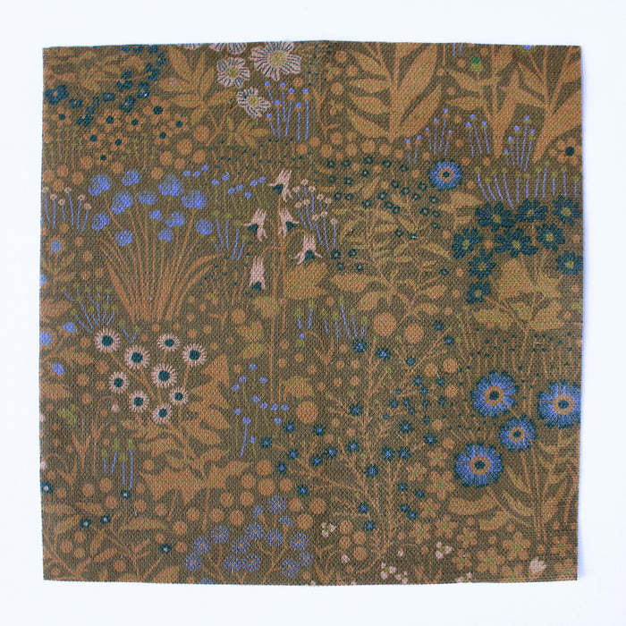 Wildflower Cotton Linen Fabric Brown