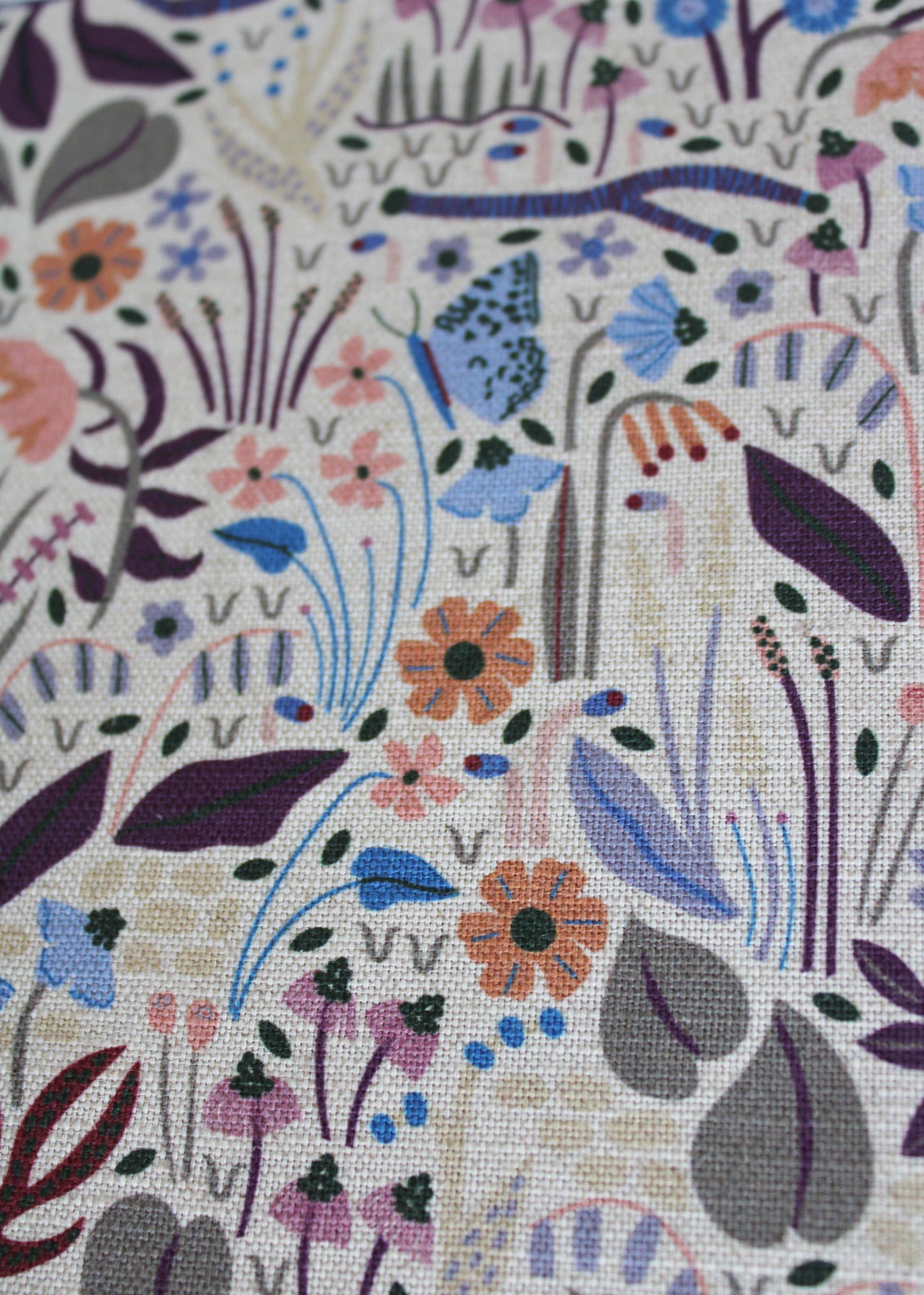 Wildwood Garden Cotton Linen Fabric Natural