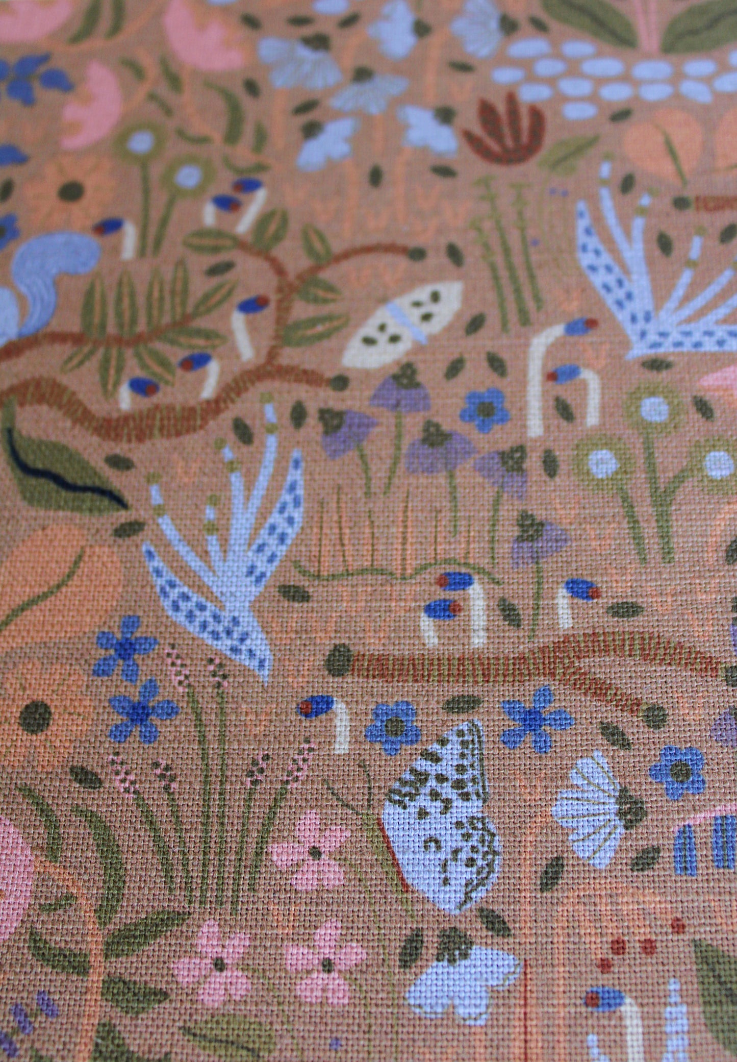 Wildwood Garden Cotton Linen Fabric Tan