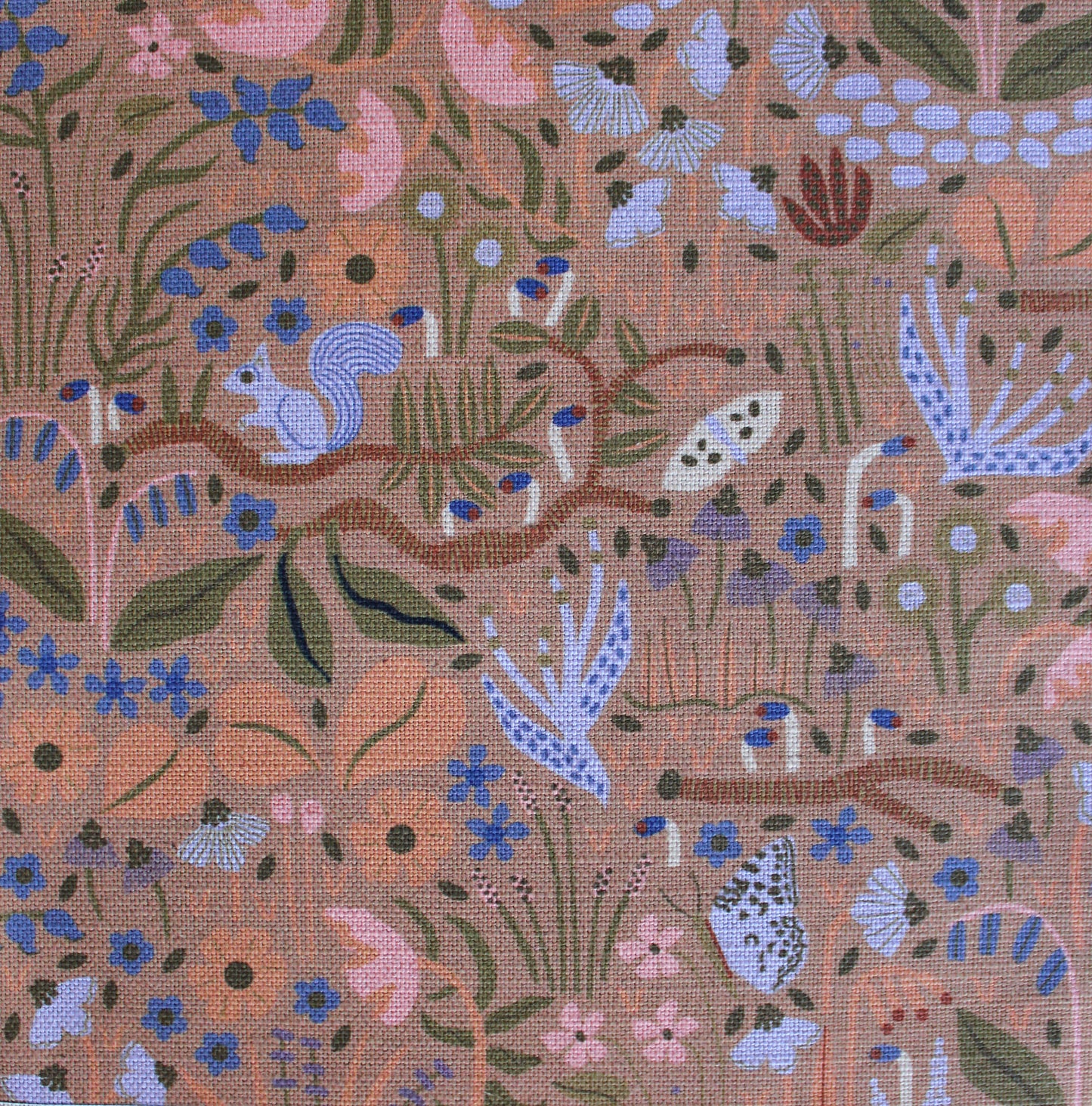 Wildwood Garden Cotton Linen Fabric Tan