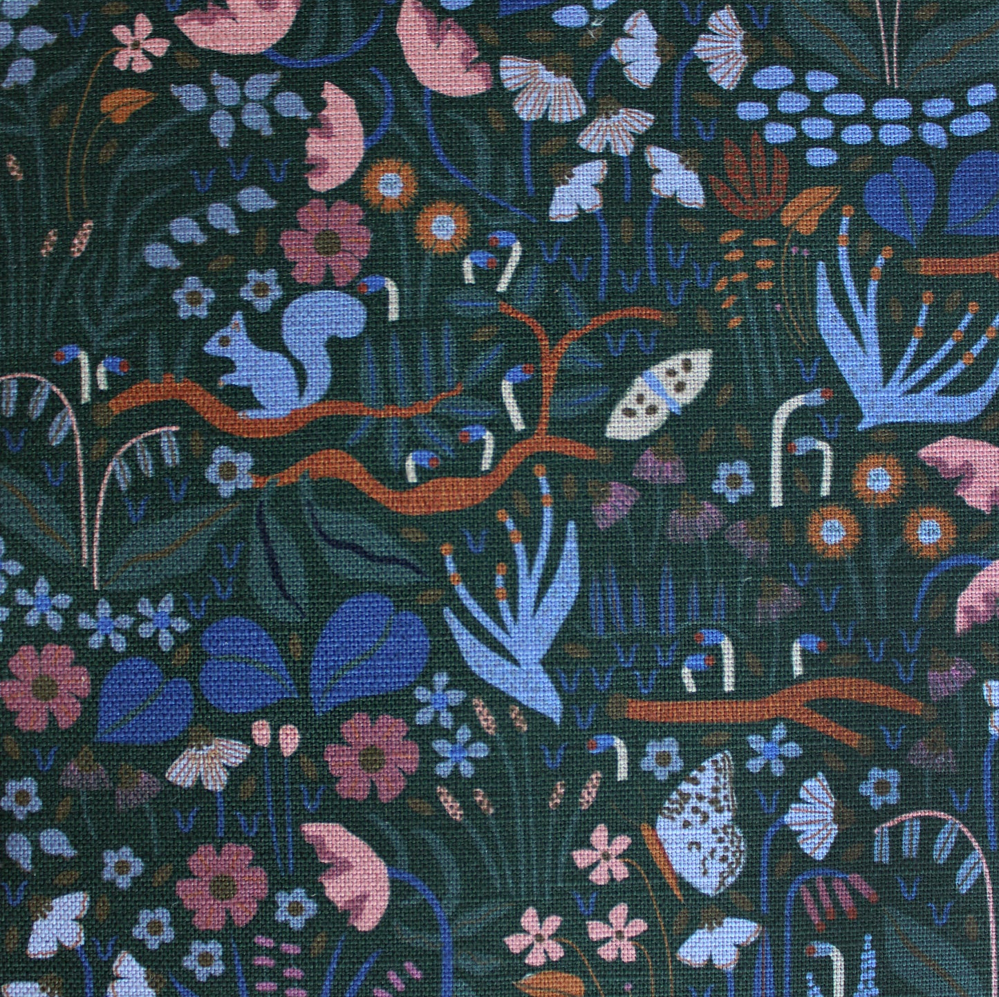 Wildwood Garden Cotton Linen Fabric Forest