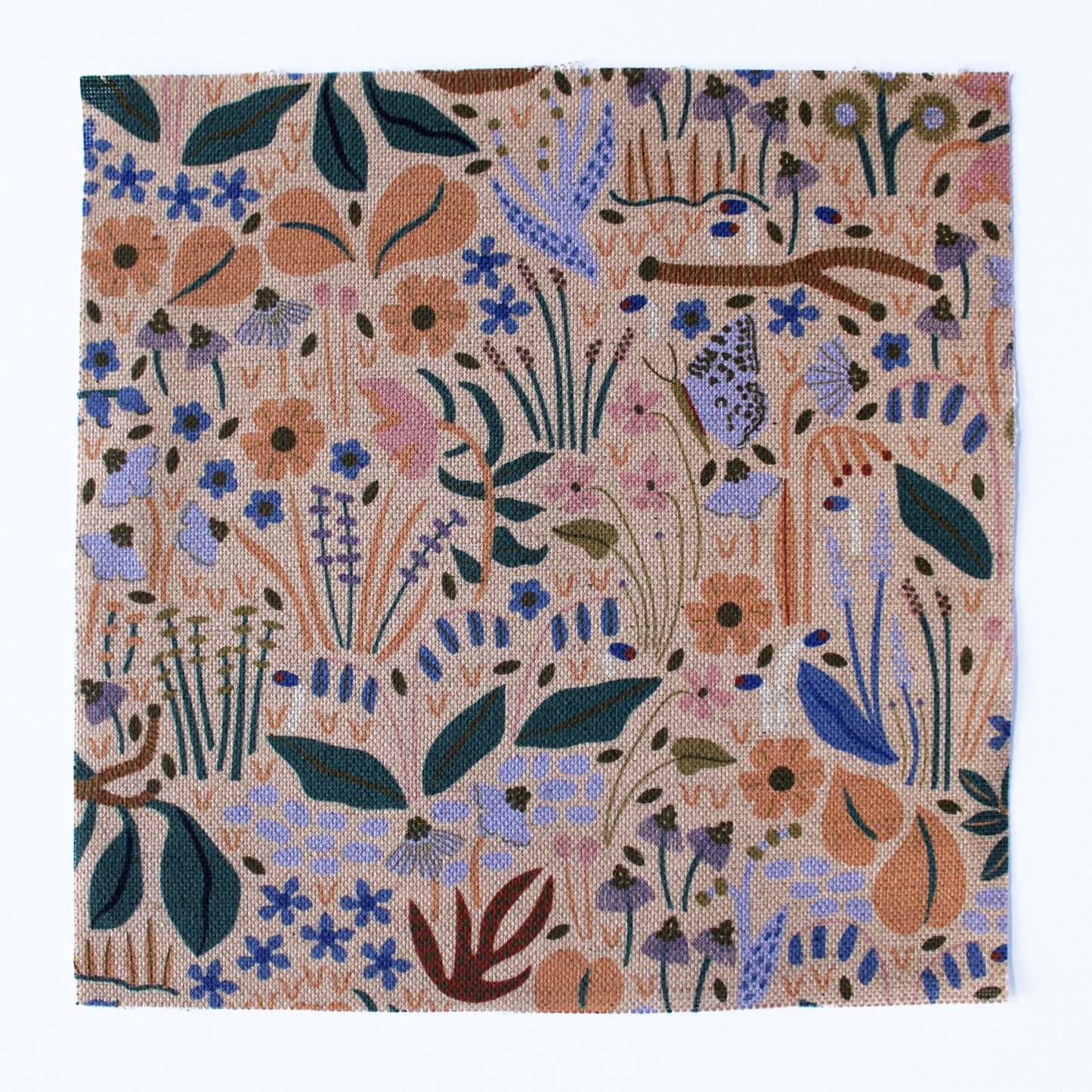 Wildwood Garden Cotton Linen Fabric Peach