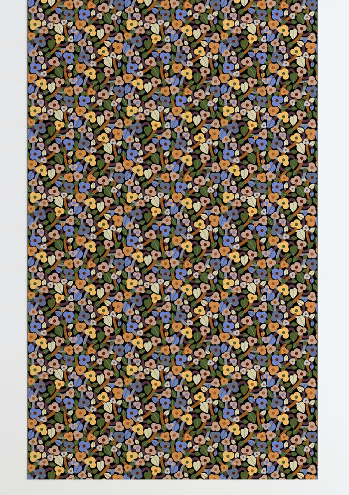 Summer Bramble Wallpaper Black Peel and Stick