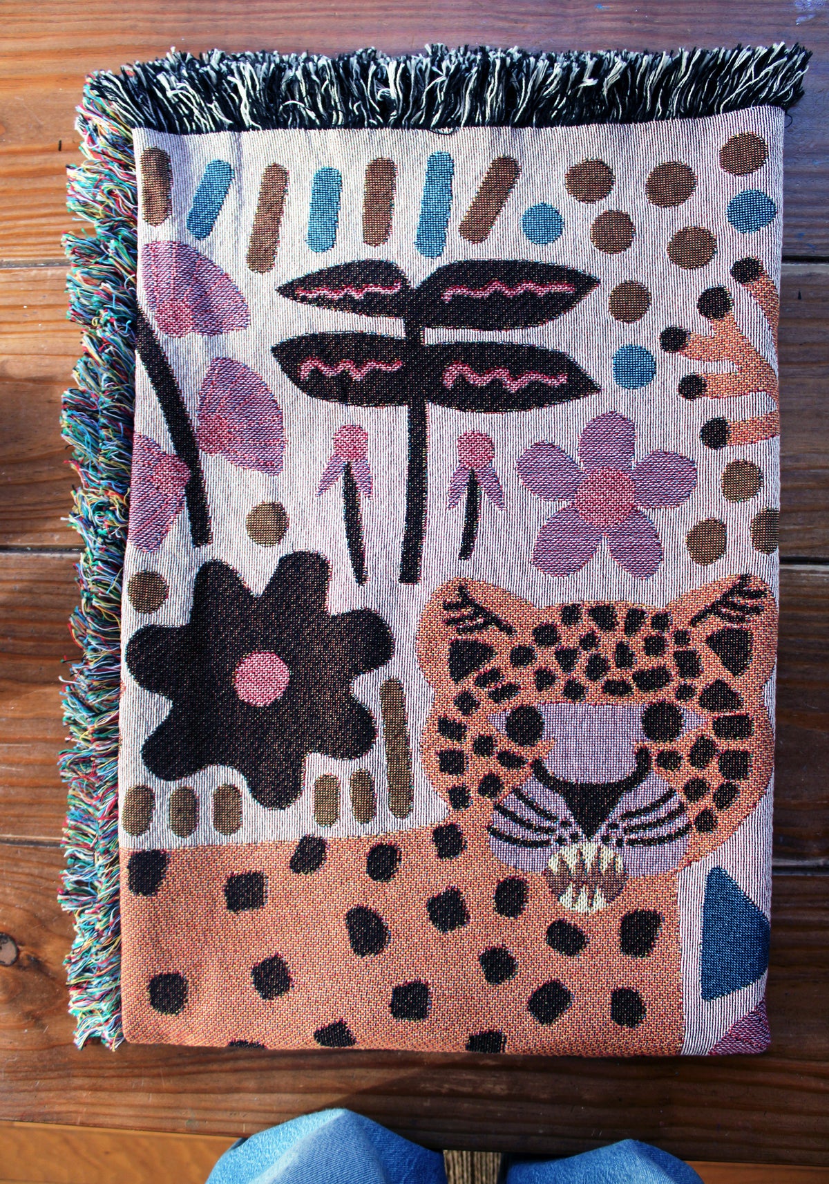 Cheetah Purr Throw Blanket Tapestry