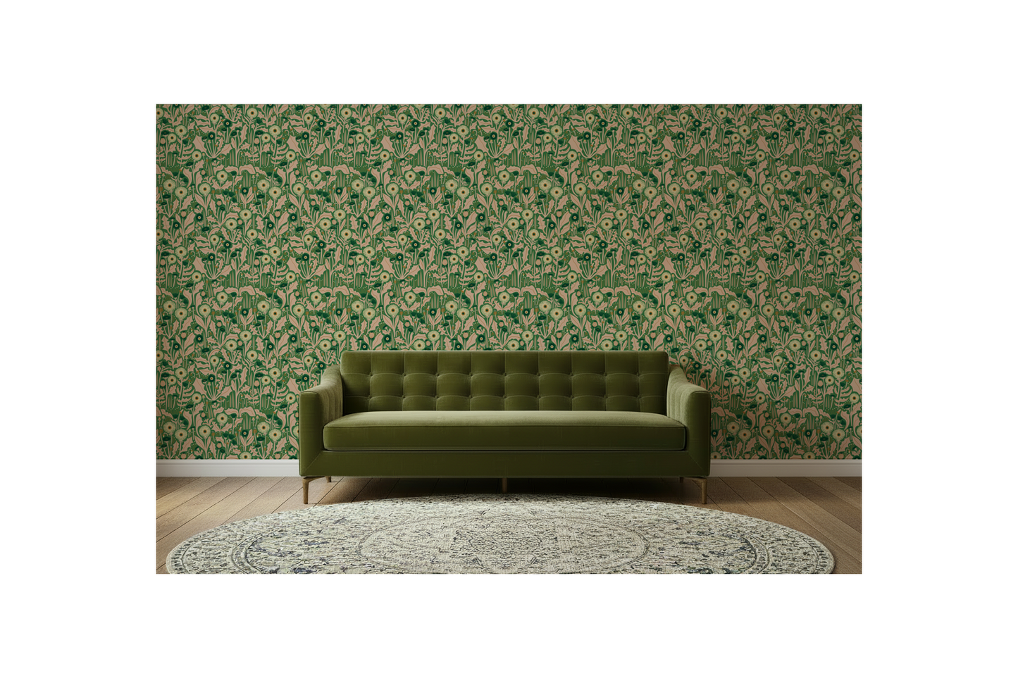 Dandelion Wallpaper Green Peel and Stick