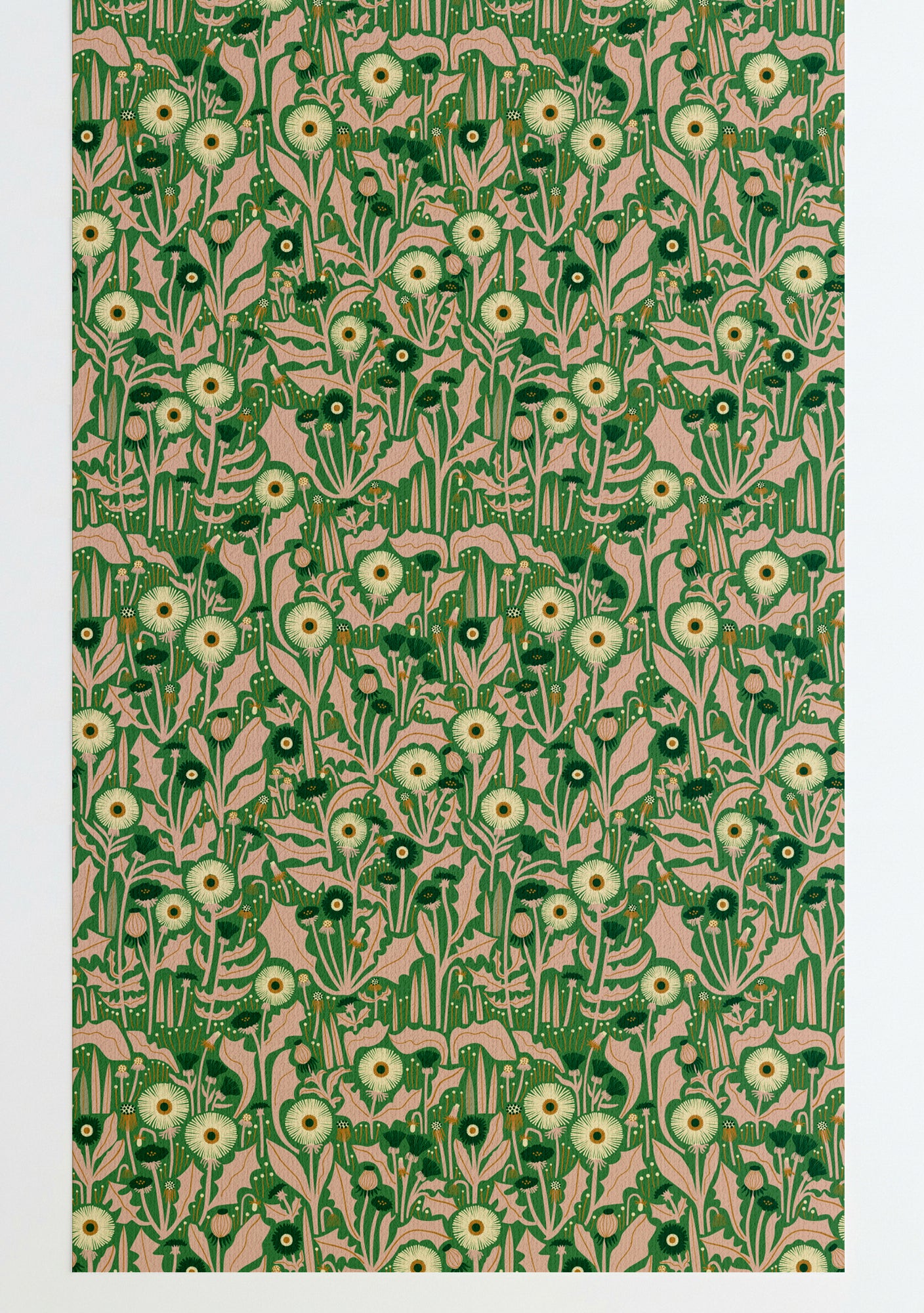 Dandelion Wallpaper Green Peel and Stick