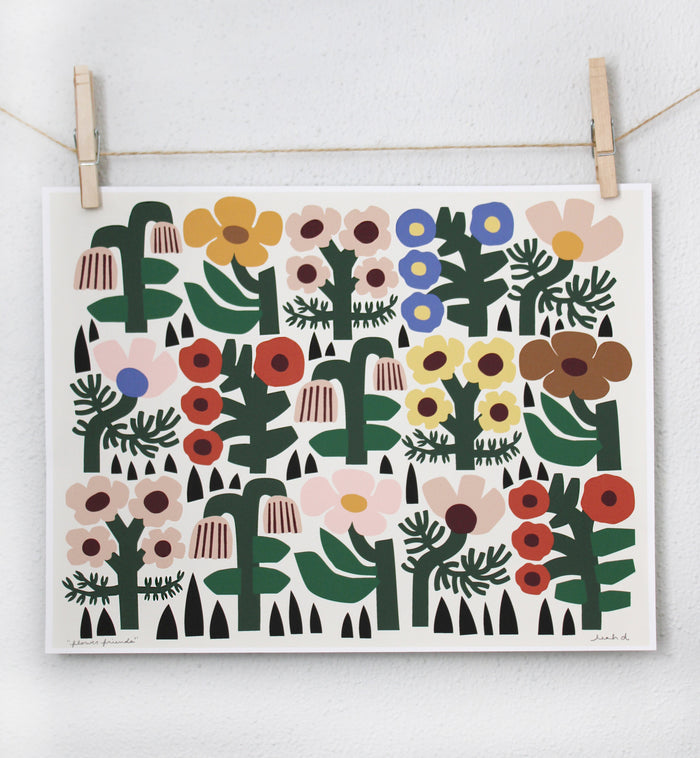 Flower Friends Print Leah Duncan