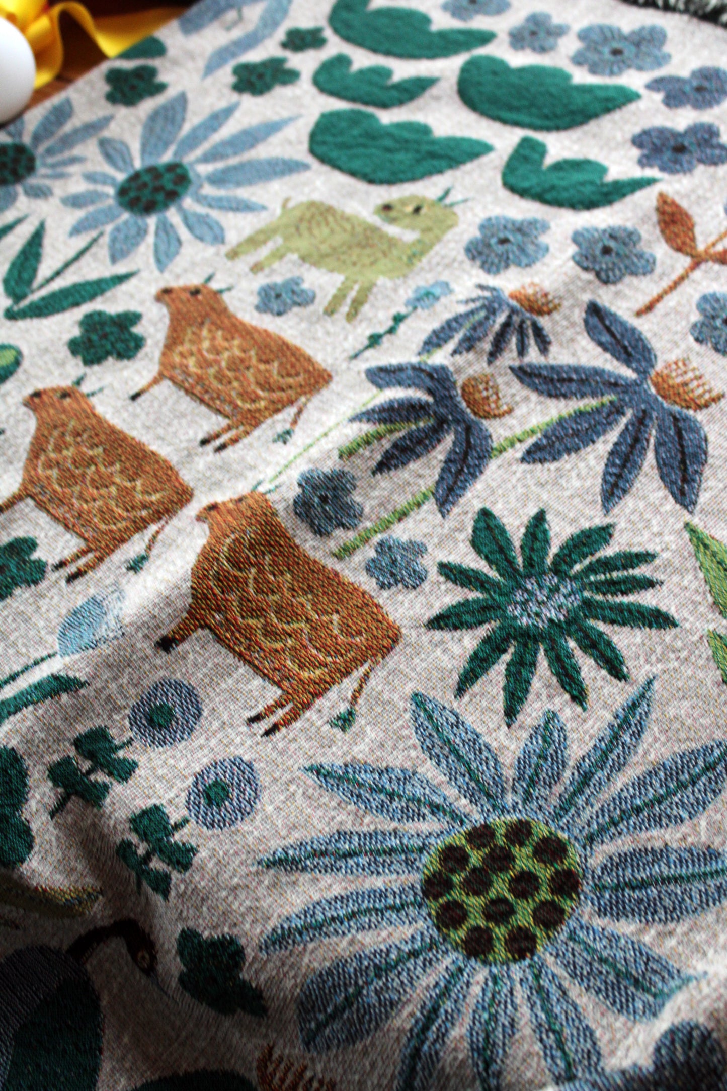 Folklore Throw Blanket Tapestry Gray