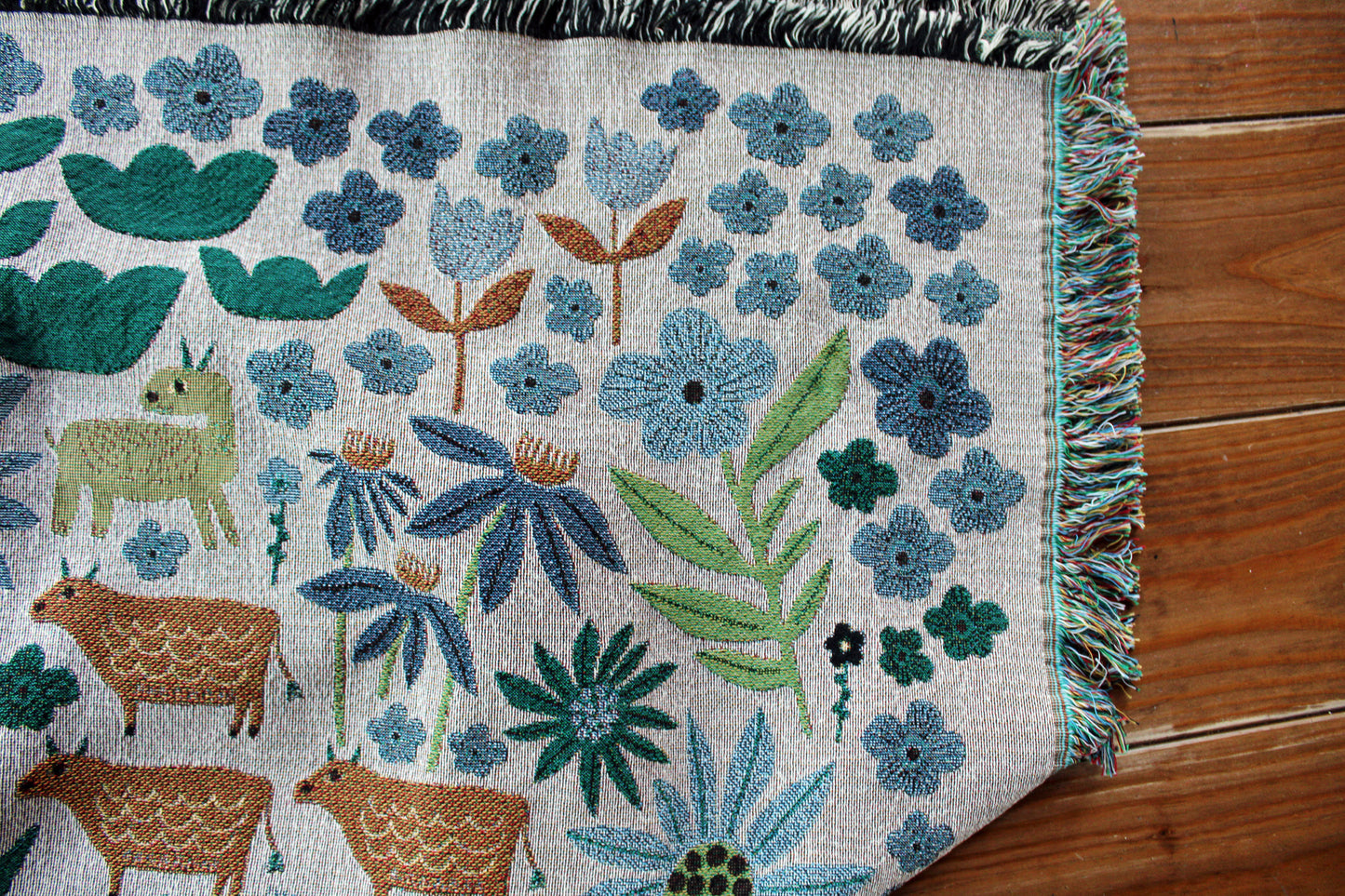 Folklore Throw Blanket Tapestry Gray