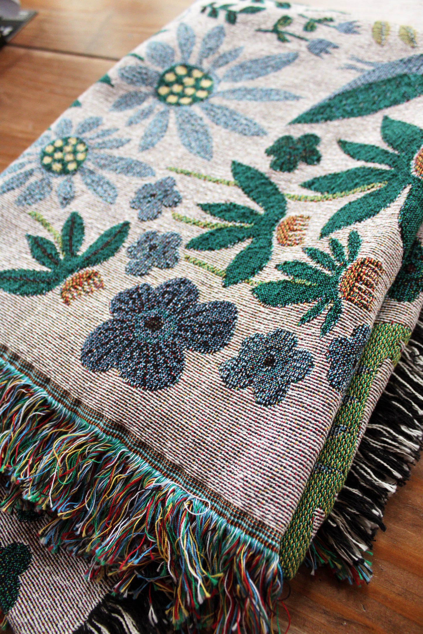 Folklore Throw Blanket Tapestry Gray