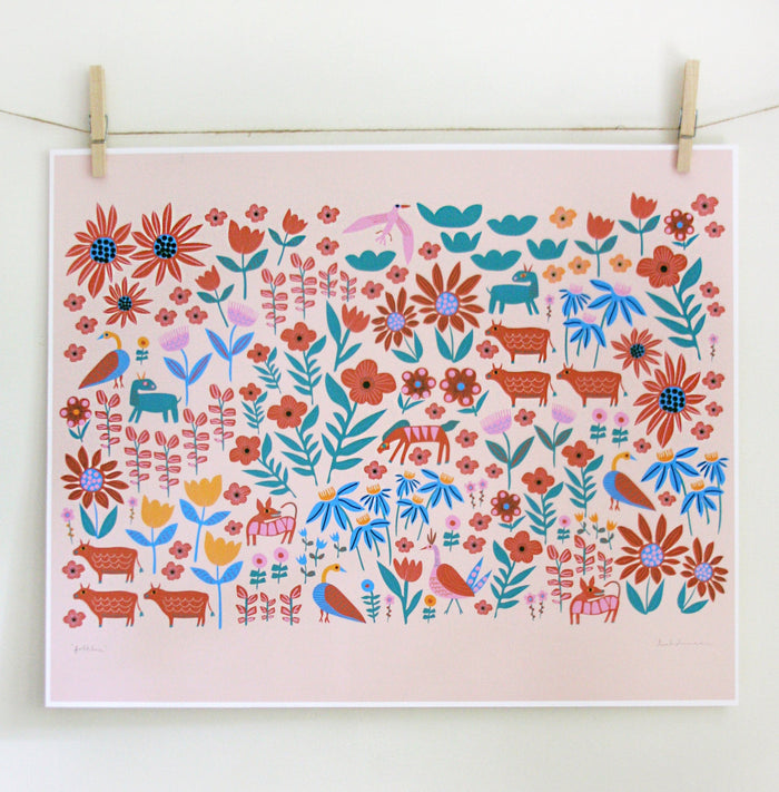 Folklore Peach Print vendor-unknown