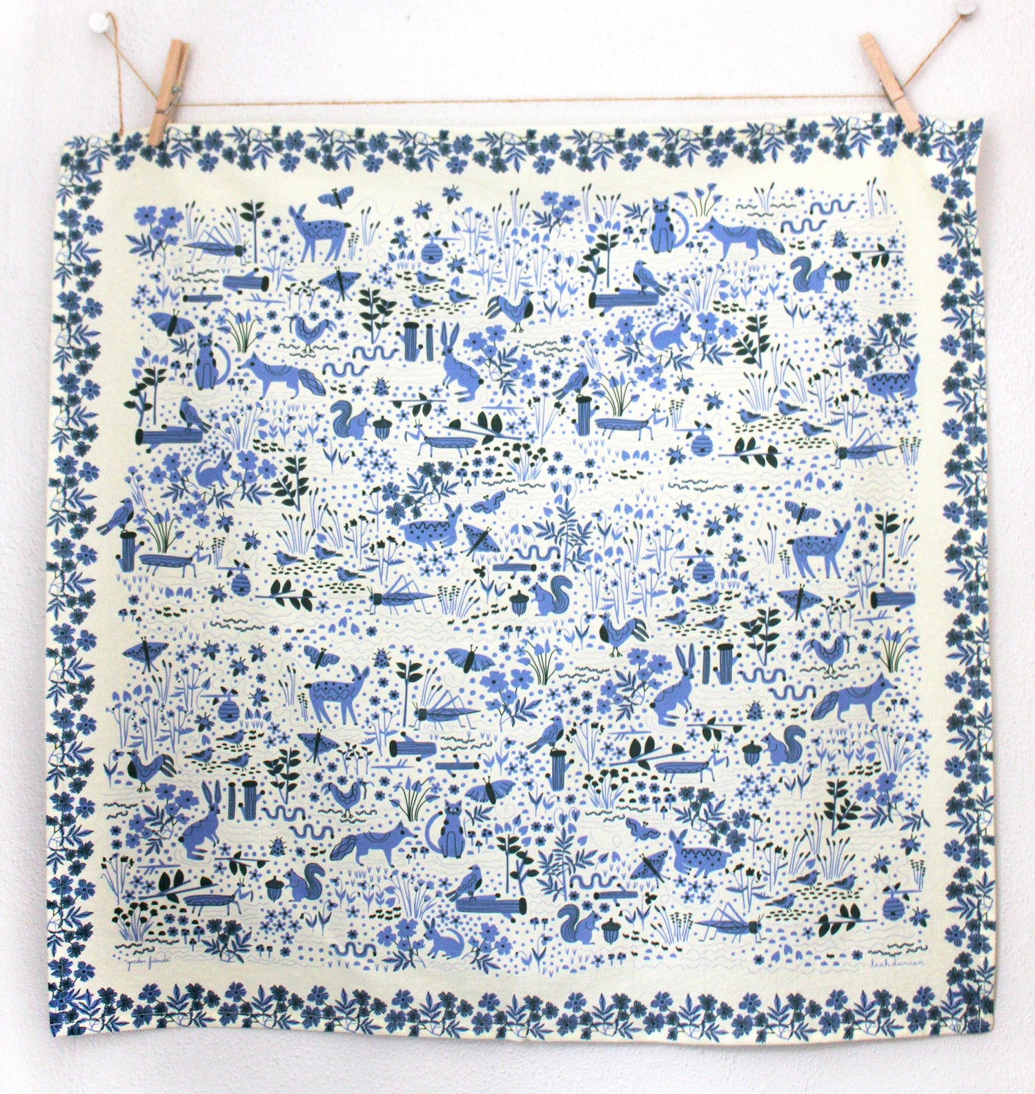 Garden Friends Art Tea Towel Leah Duncan