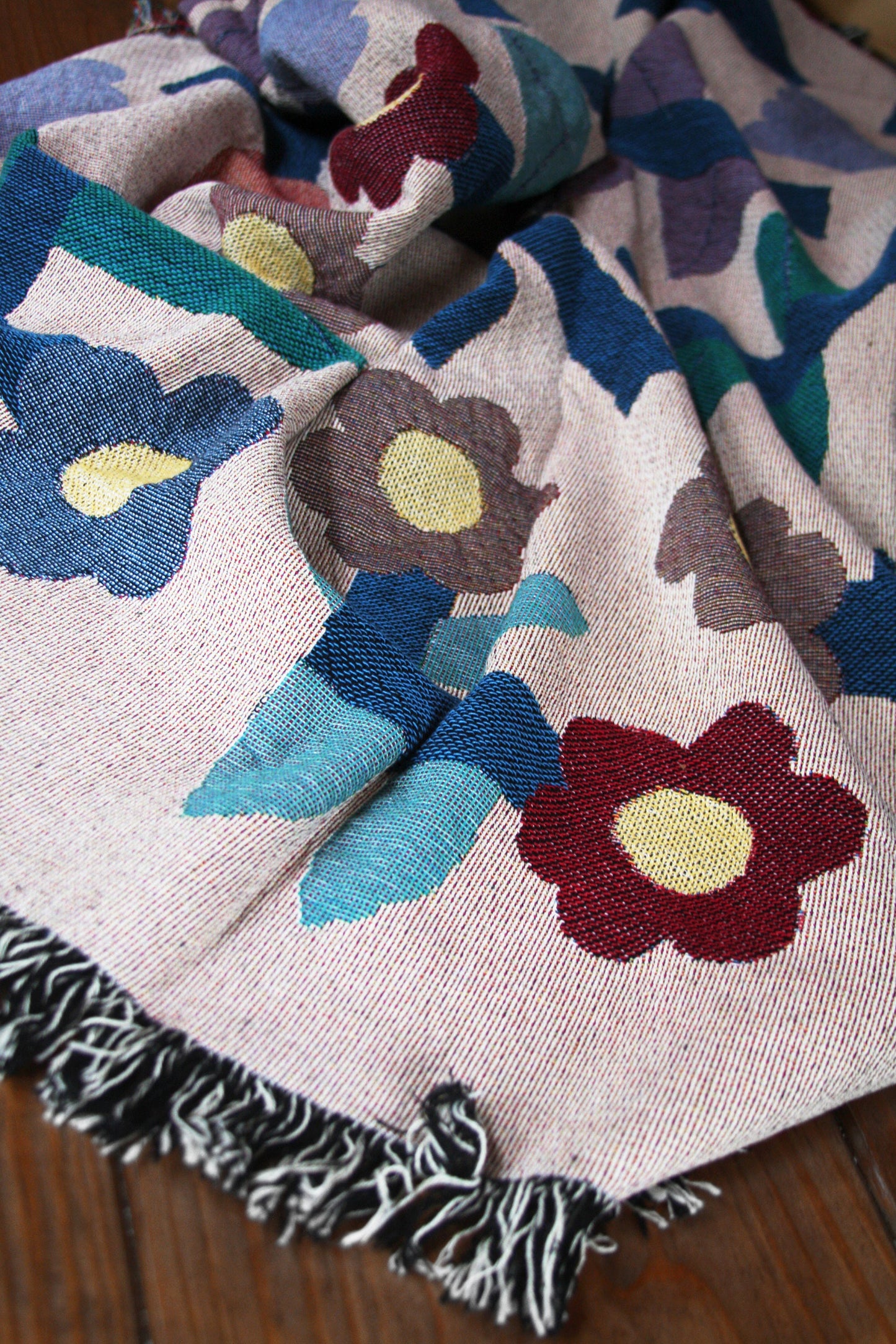 Flower Tetris Blanket Tapestry