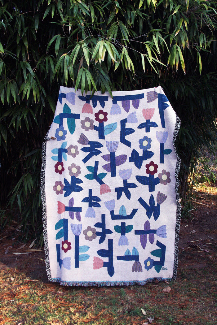Flower Tetris Throw Blanket Tapestry vendor-unknown