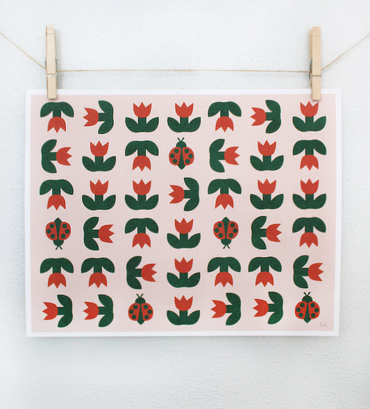 Ladybird Tulip Print