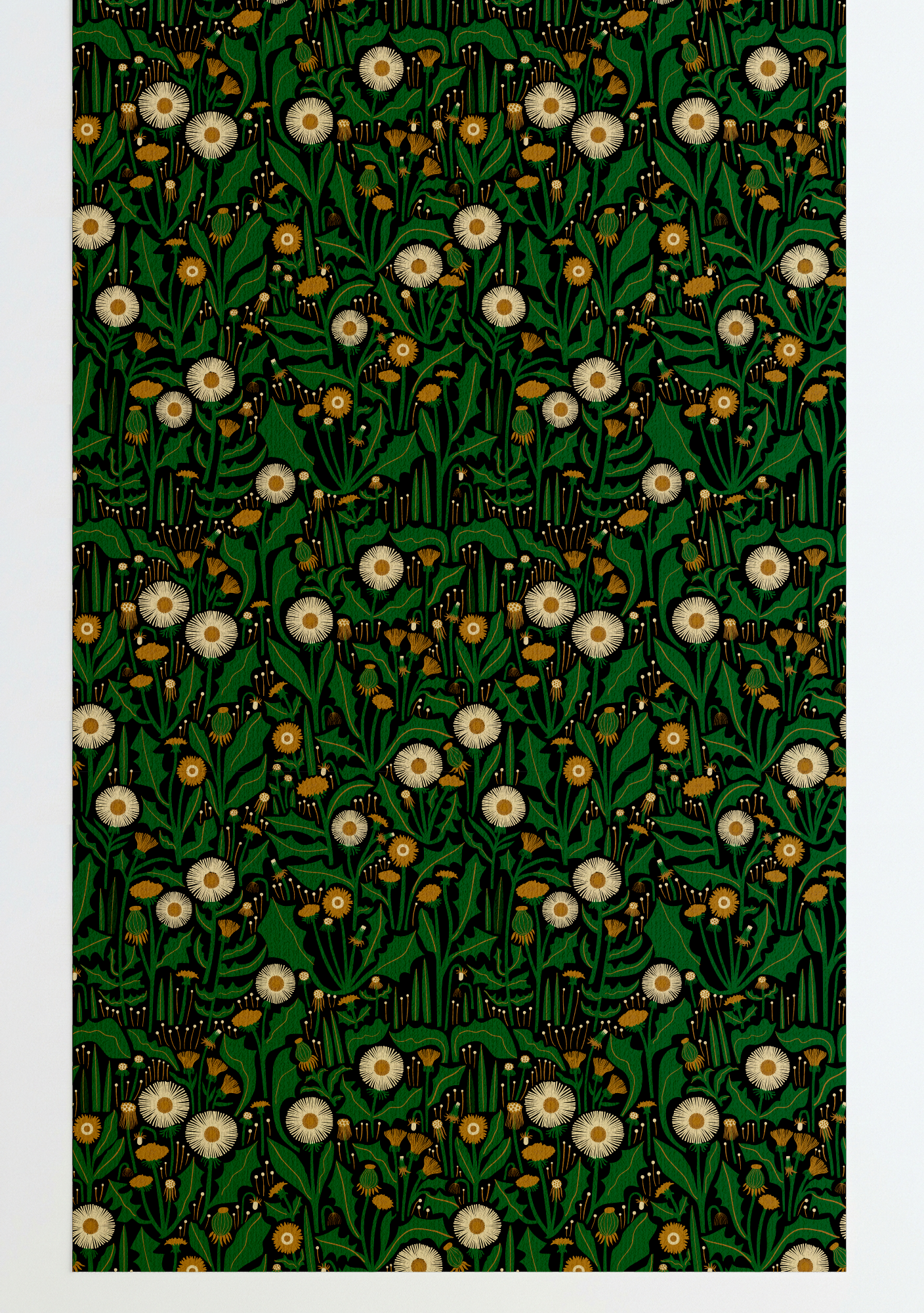 Dandelion Wallpaper Black