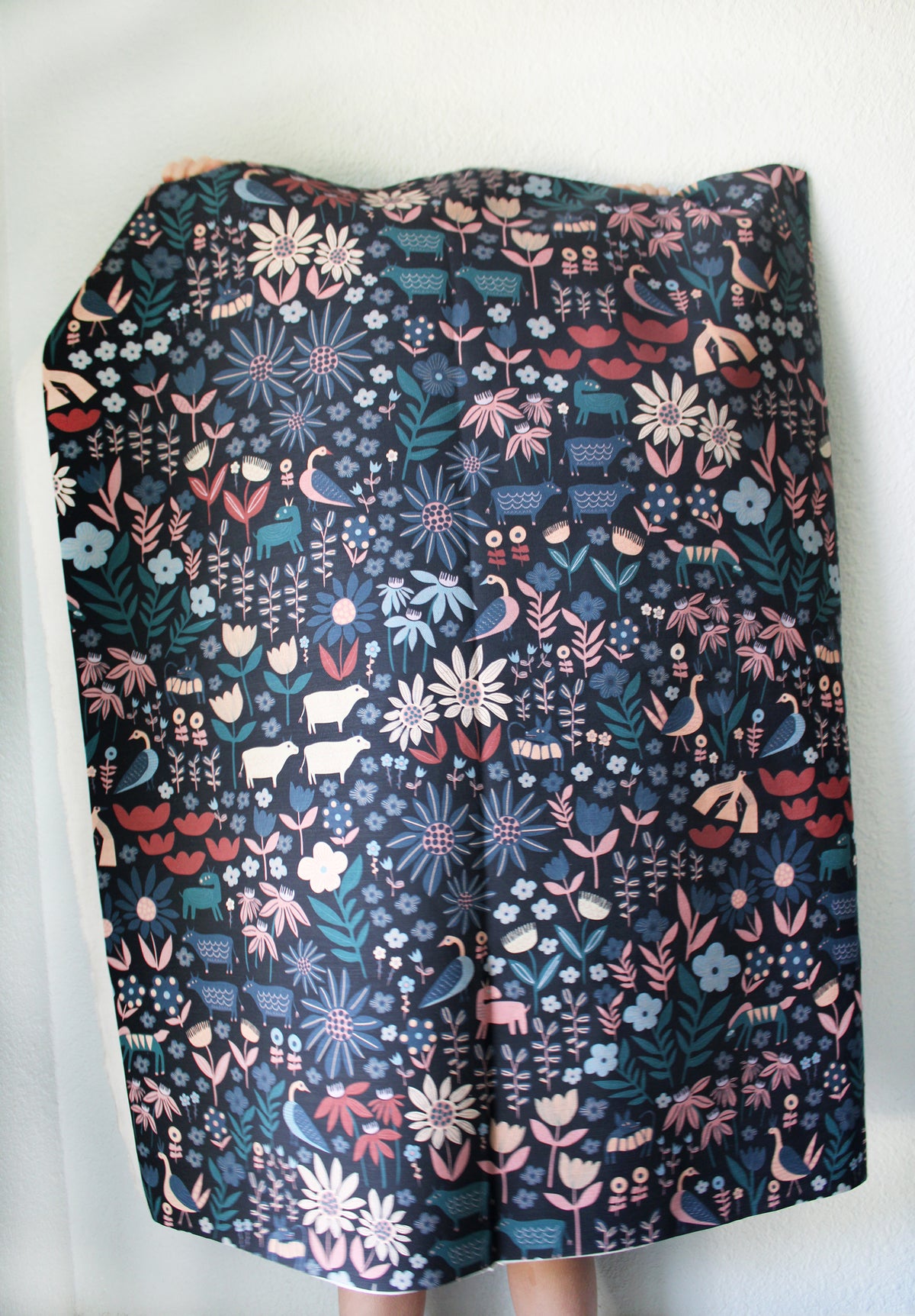 Folklore Cotton Linen Fabric Black