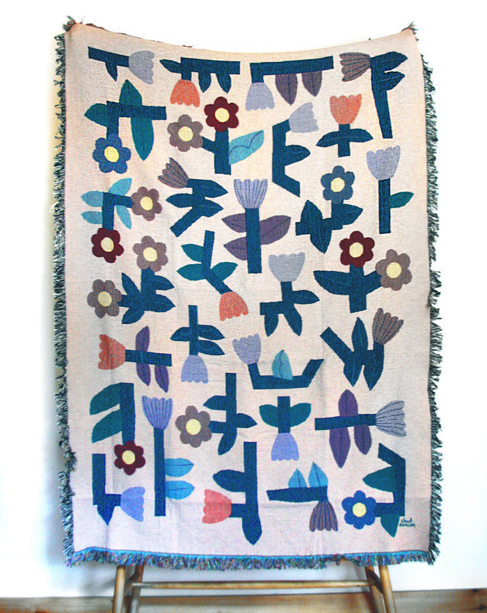 Flower Tetris Throw Blanket Tapestry vendor-unknown