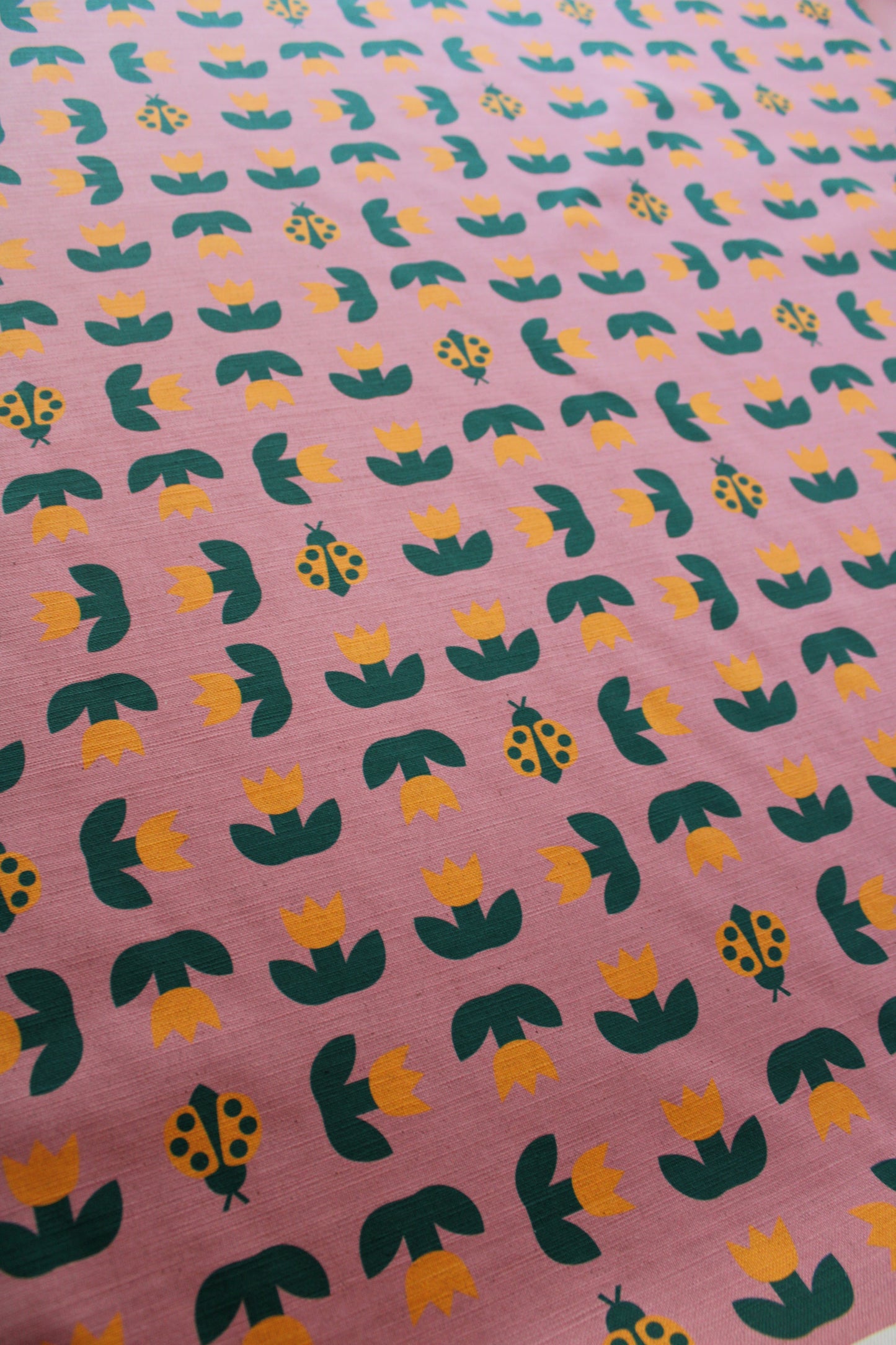 Ladybird Tulip Cotton Linen Fabric Eggplant