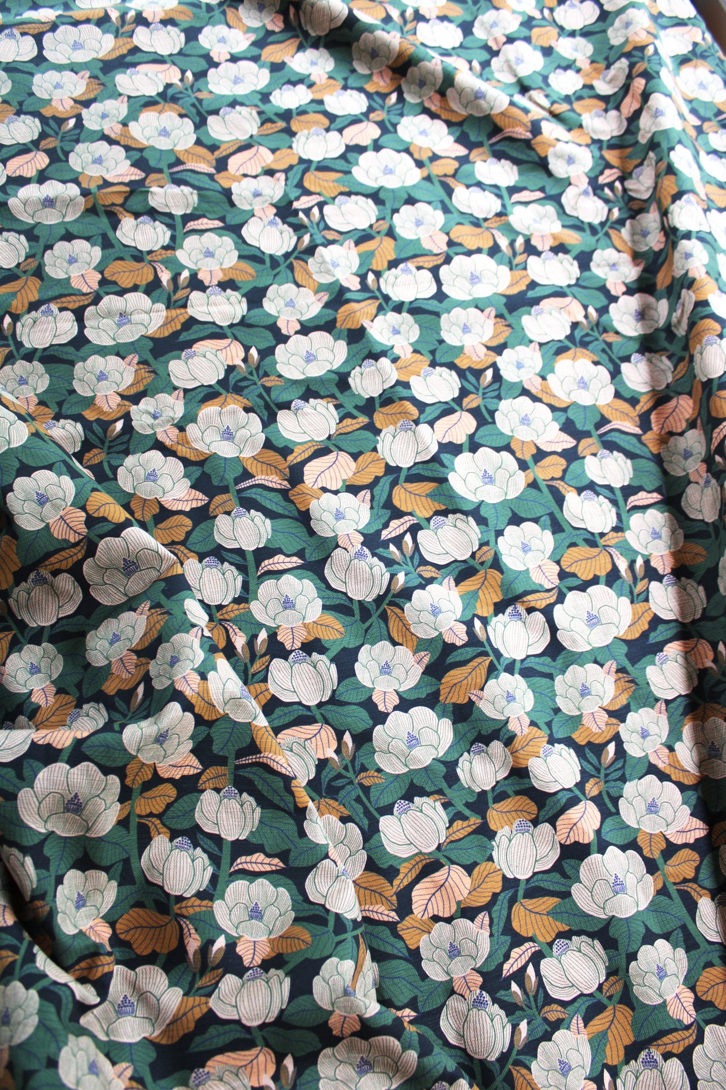 Magnolia Cotton Linen Fabric Black