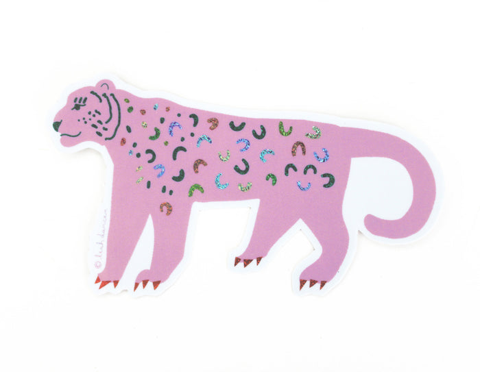 Jaguar Glitter Sticker Leah Duncan
