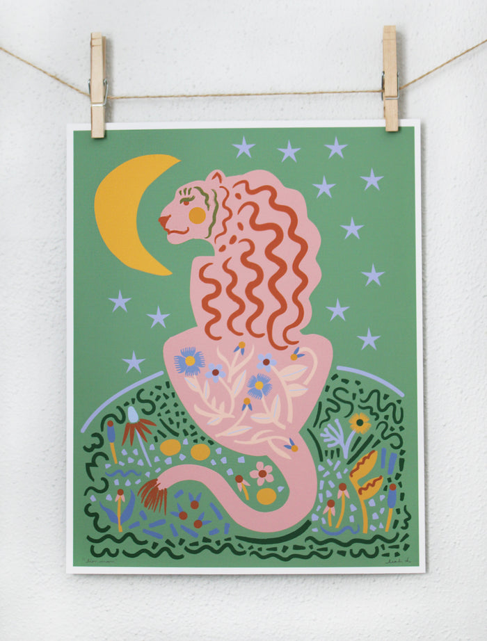 Lion Moon Print Leah Duncan