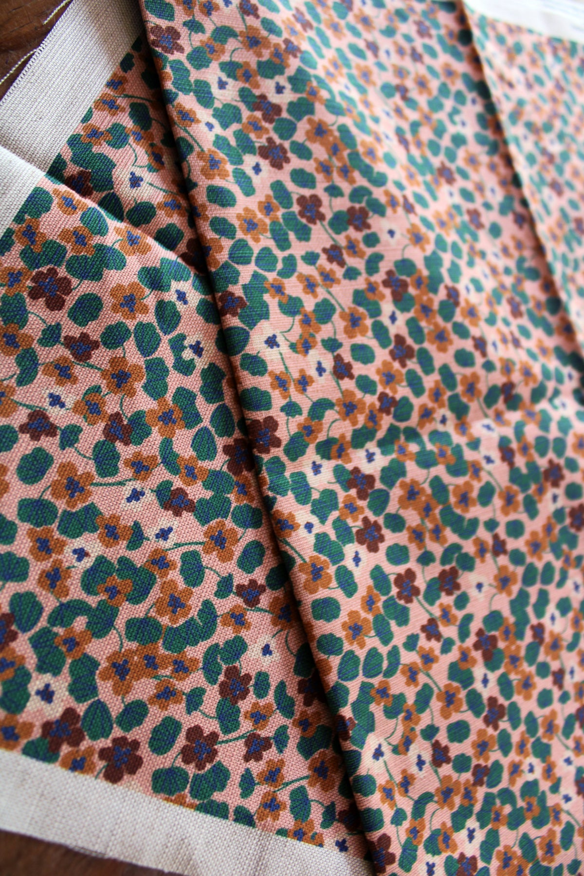 Nasturtium Cotton Linen Fabric Peach