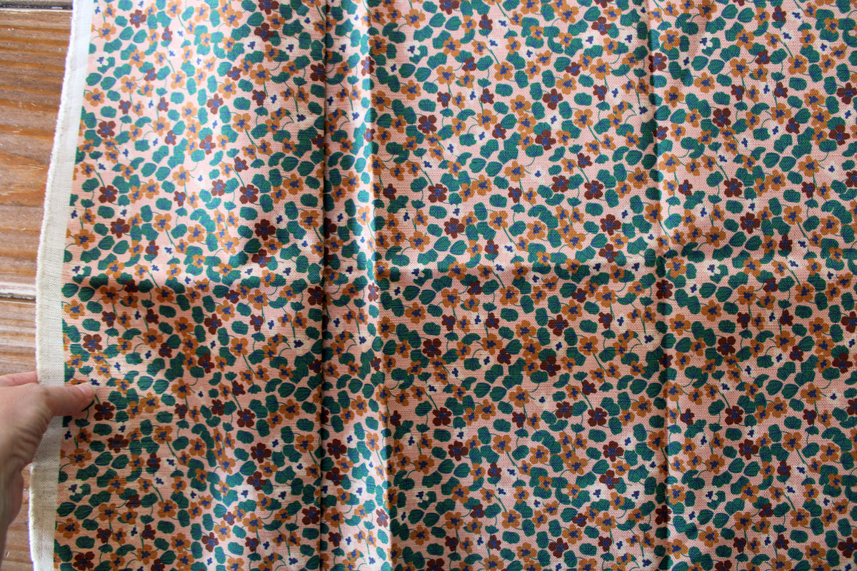 Nasturtium Cotton Linen Fabric Peach