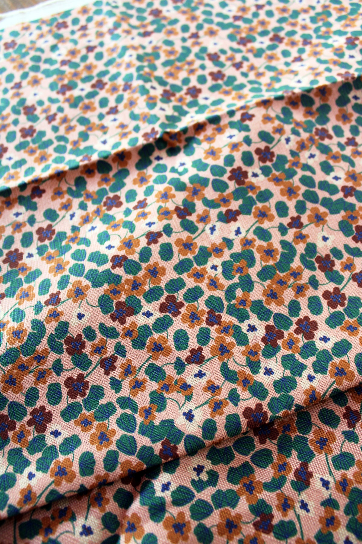 Nasturtium Cotton Linen Fabric Peach