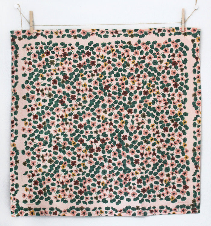 Nasturtium Art Tea Towel Leah Duncan
