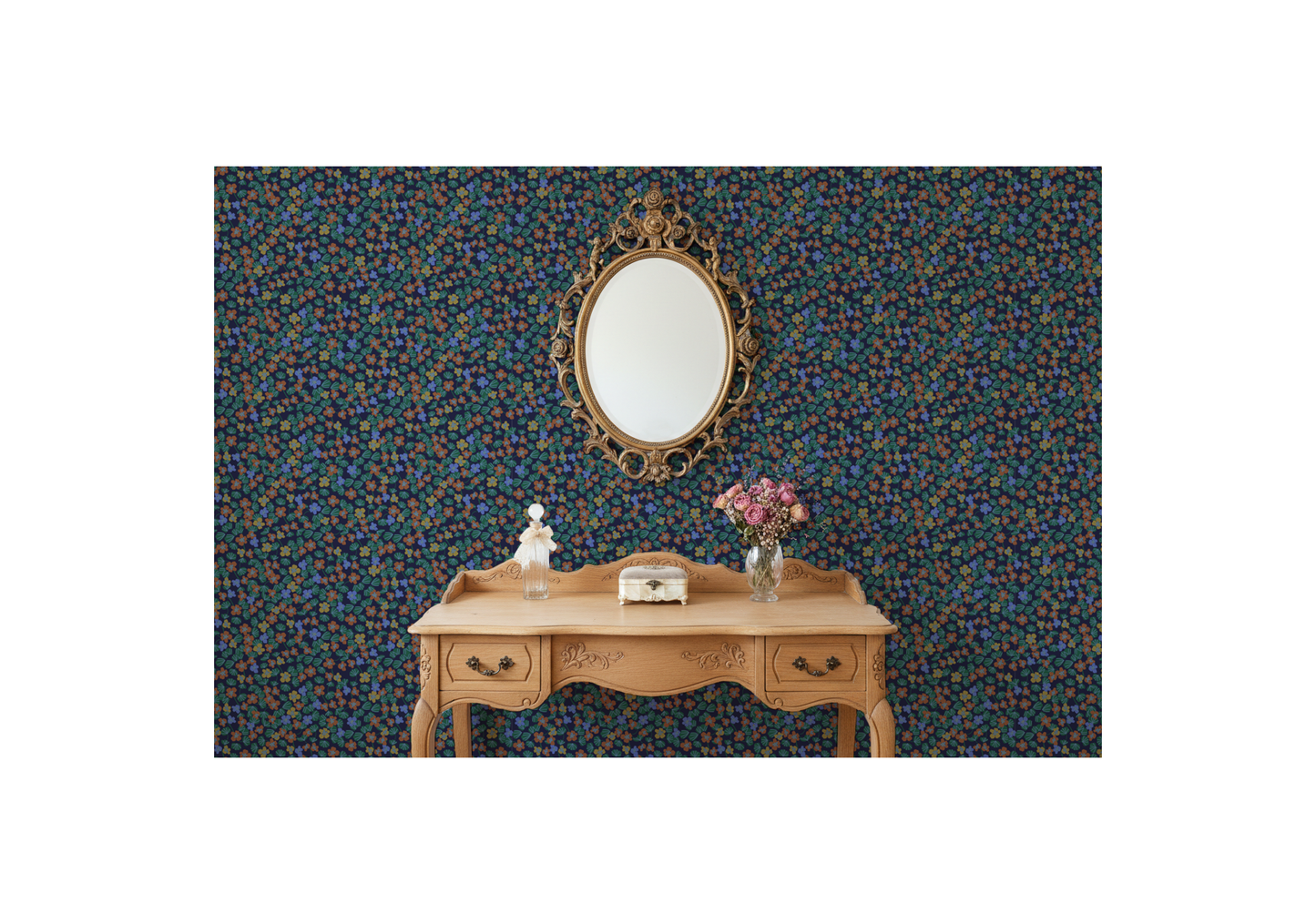 Nasturtium Wallpaper Navy