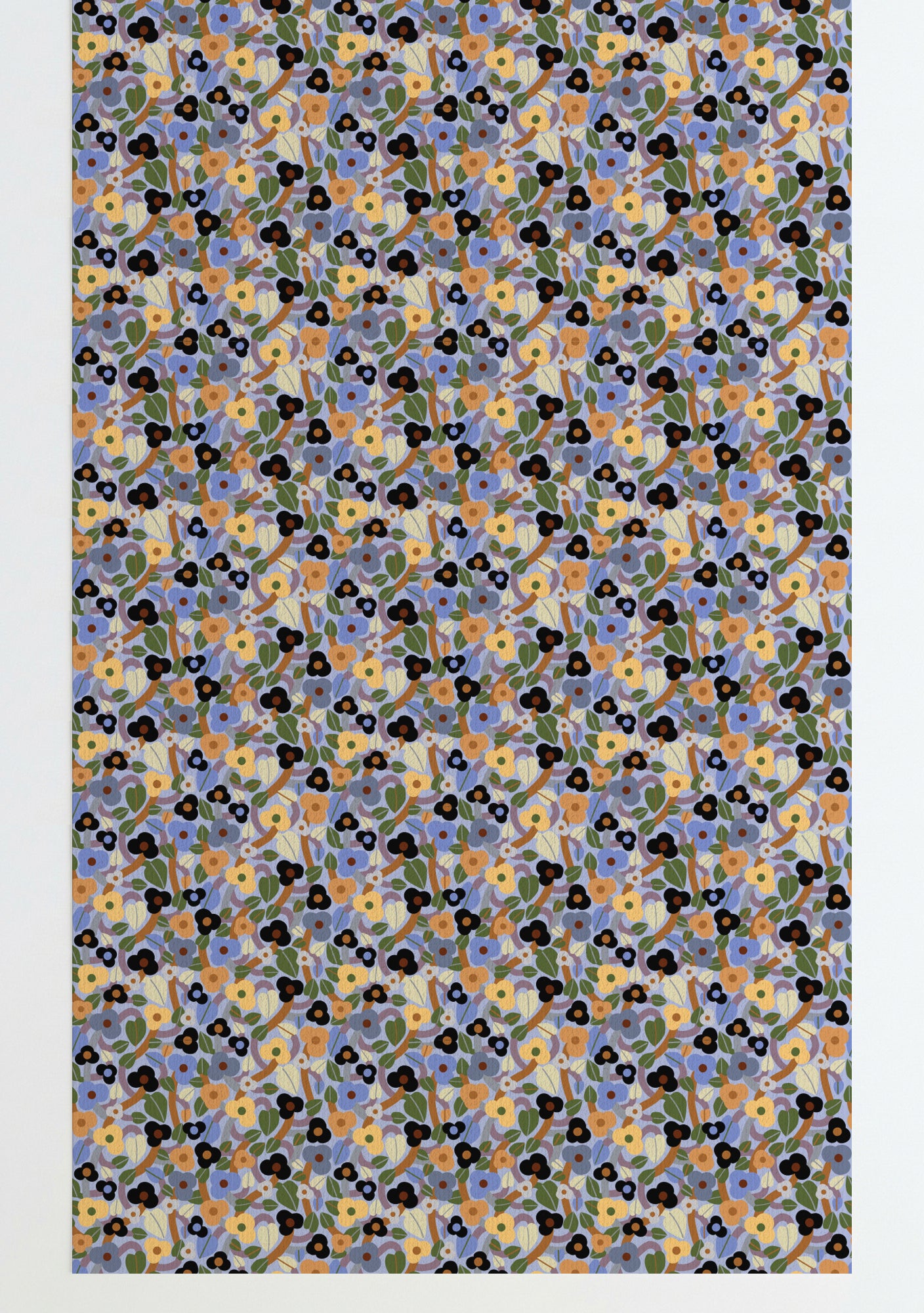 Summer Bramble Wallpaper Blue Peel and Stick