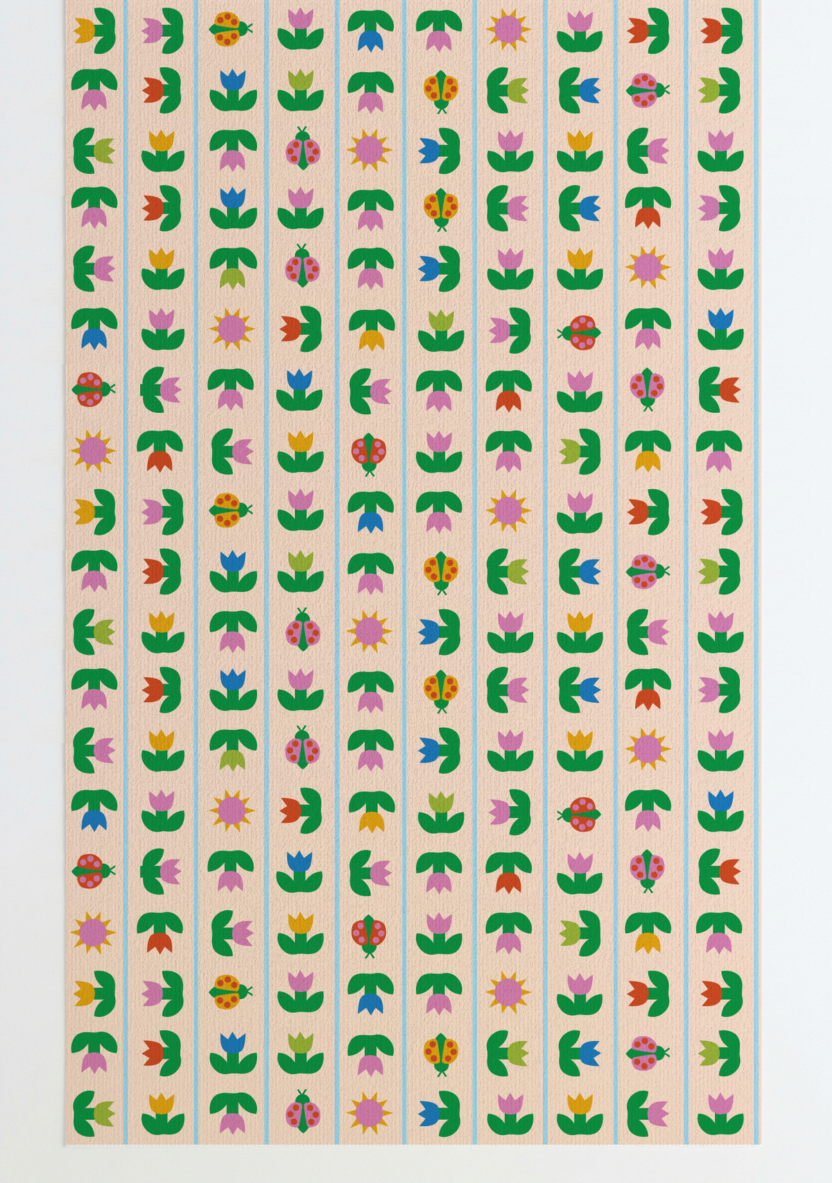 Ladybird Tulip Wallpaper Cream