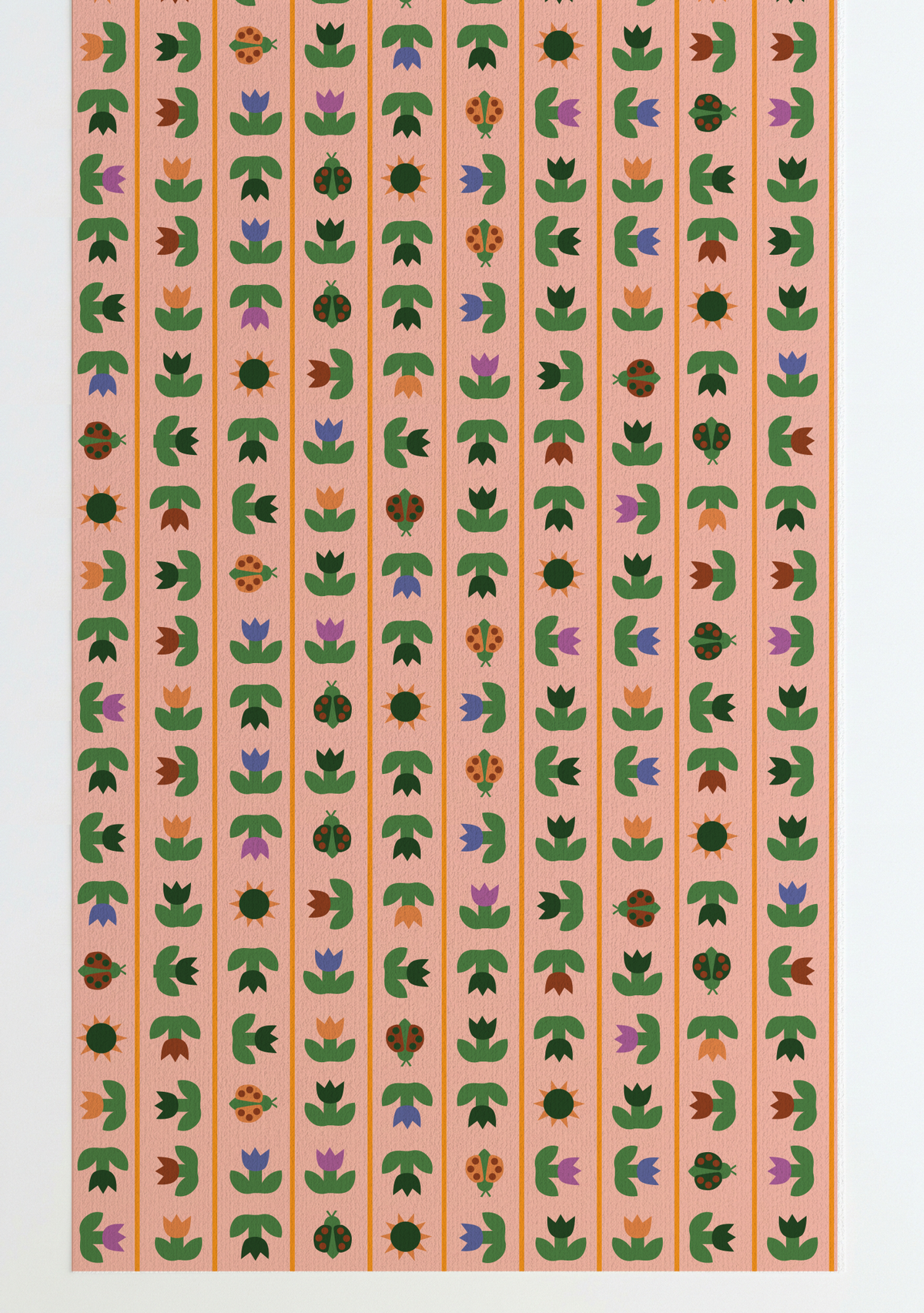 Ladybird Tulip Wallpaper Peach Peel and Stick