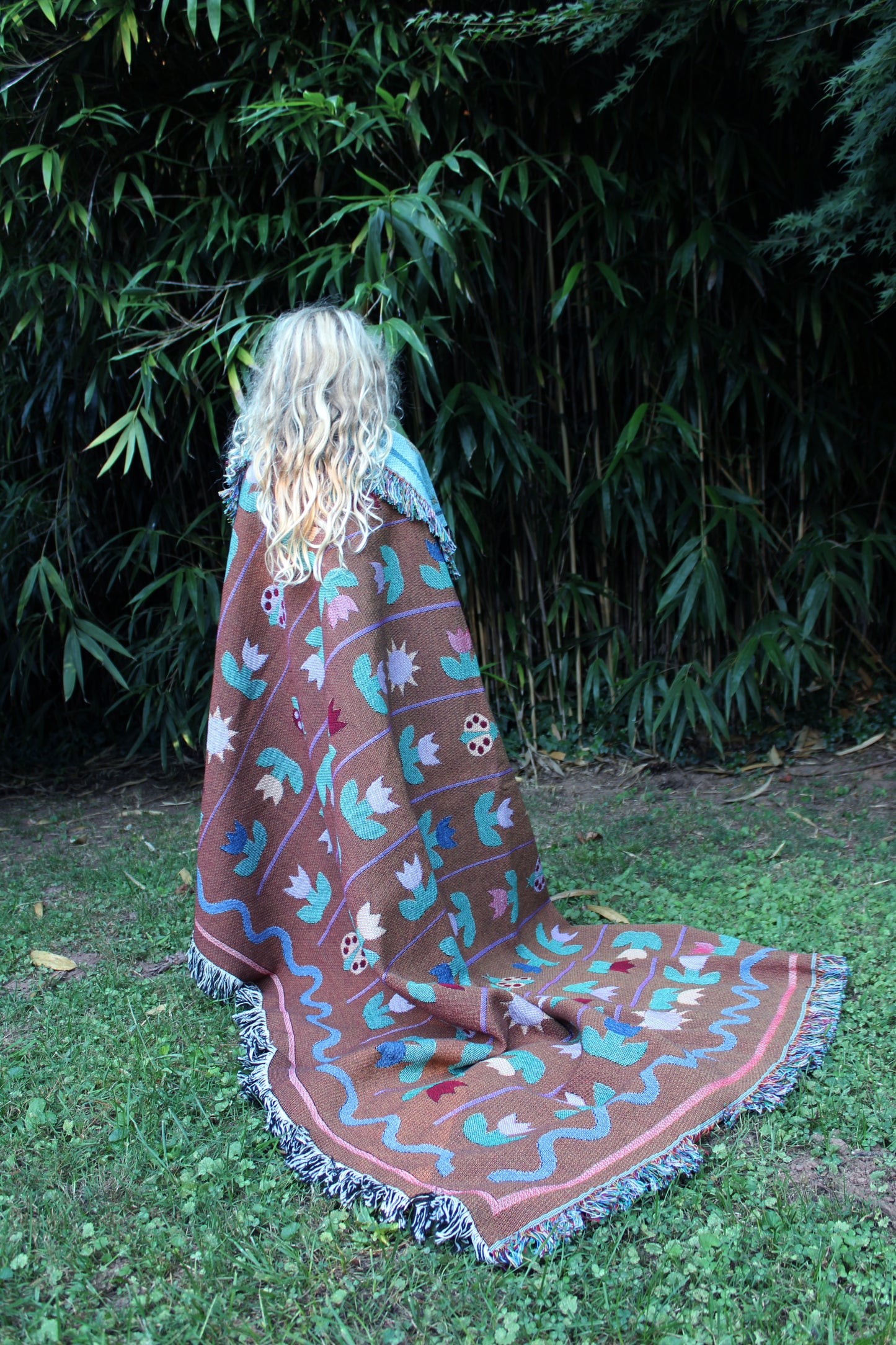 Ladybird Tulip Throw Blanket Tapestry