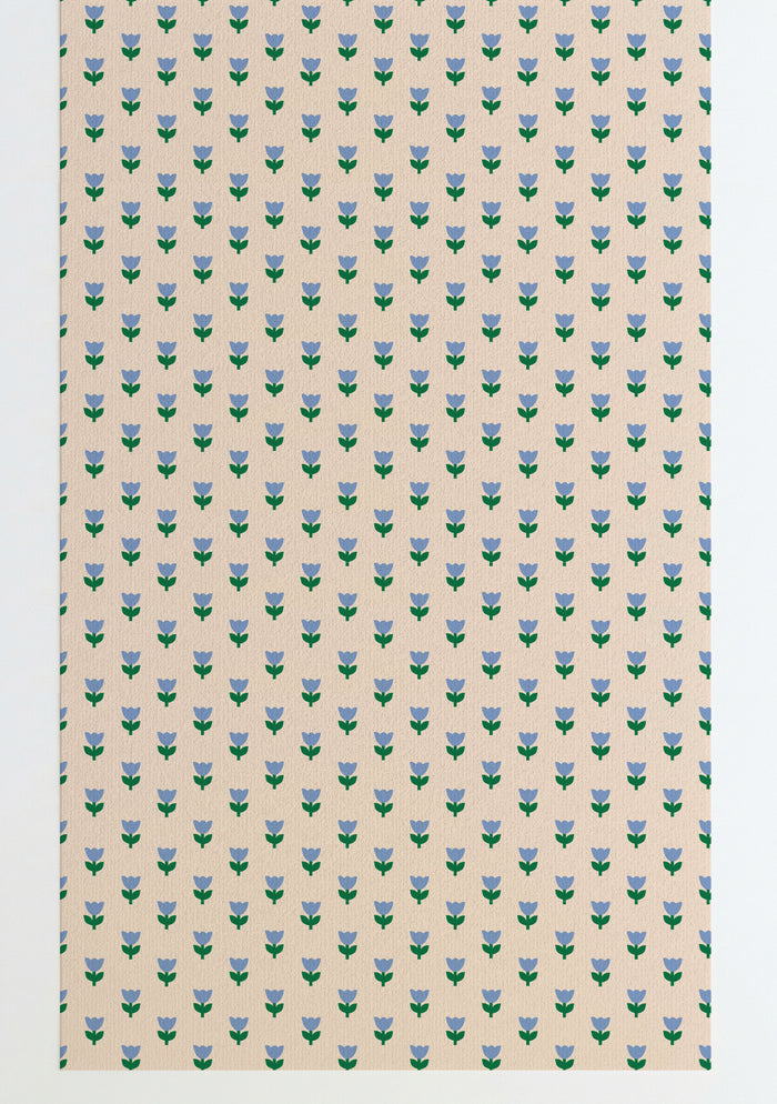 Tulip Tango Wallpaper Blue Peel and Stick