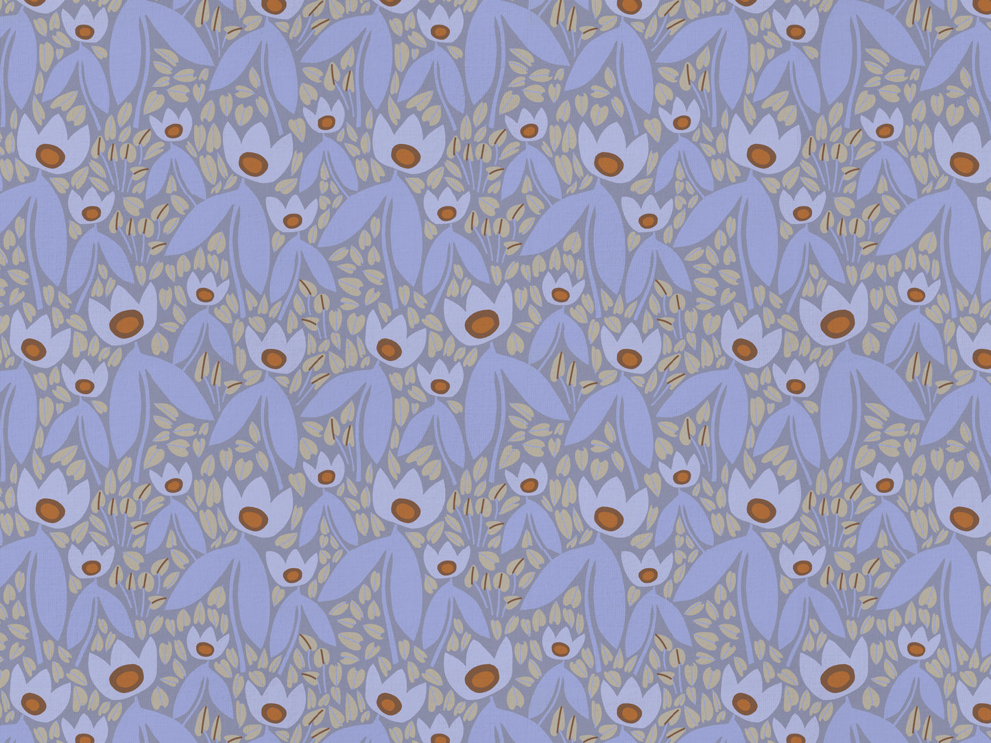 Patterned fabric with blue and brown design