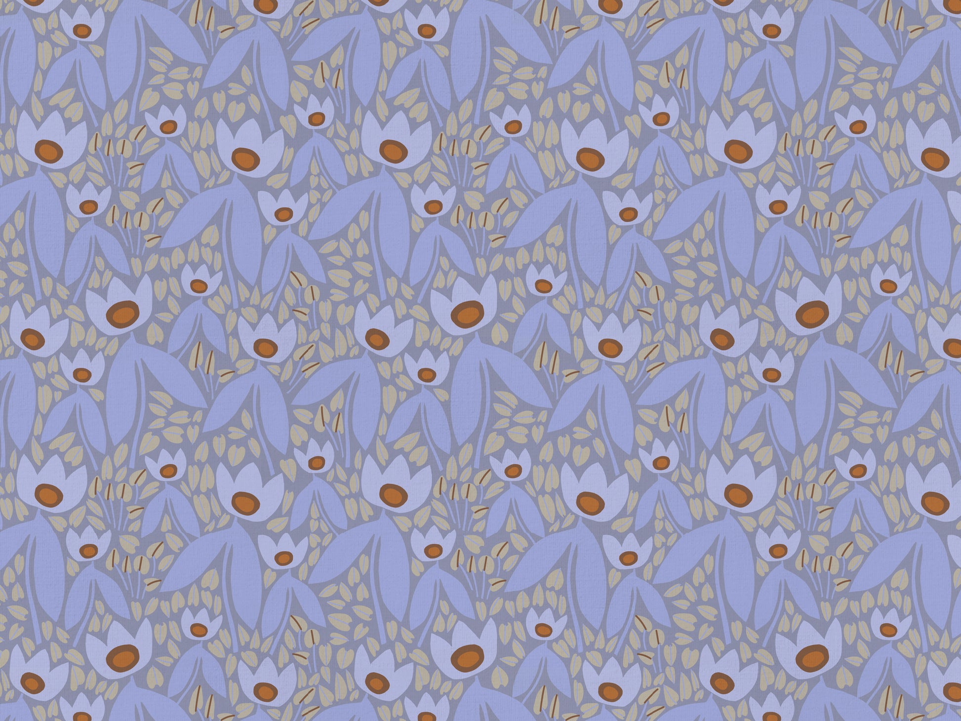 Patterned fabric with blue and brown design
