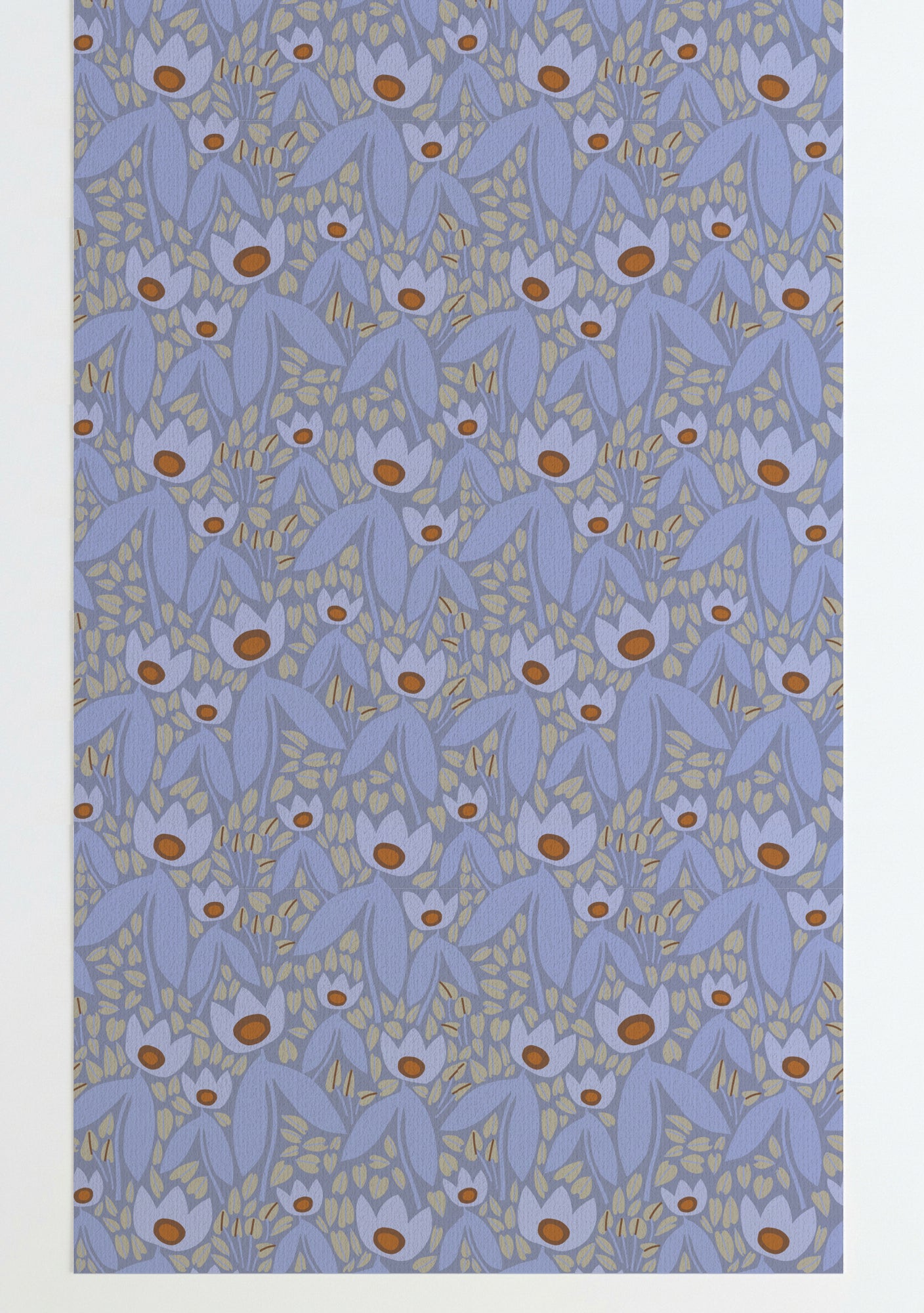 Two Tulips Wallpaper Light Blue Peel and Stick