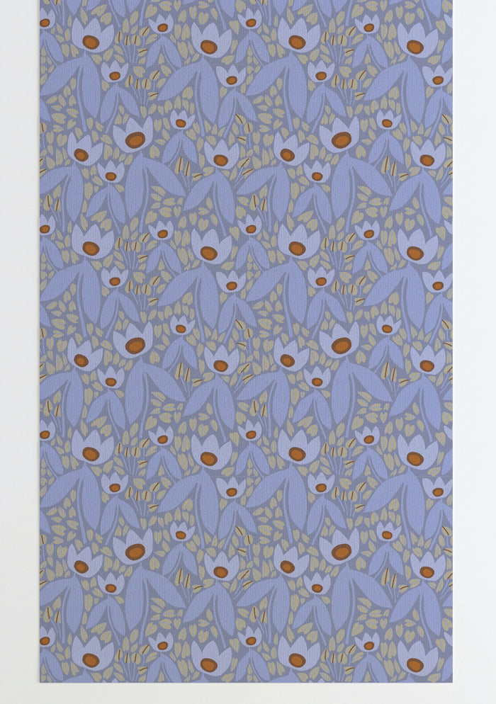 Two Tulips Wallpaper Light Blue Peel and Stick