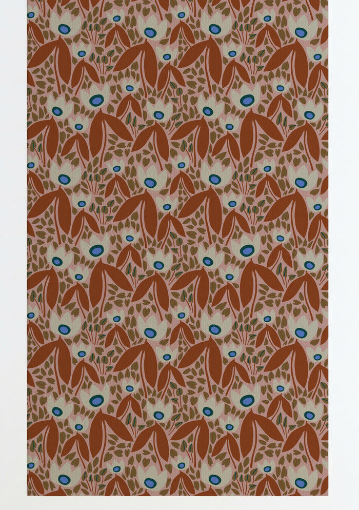 Two Tulips Wallpaper Brown Peel and Stick