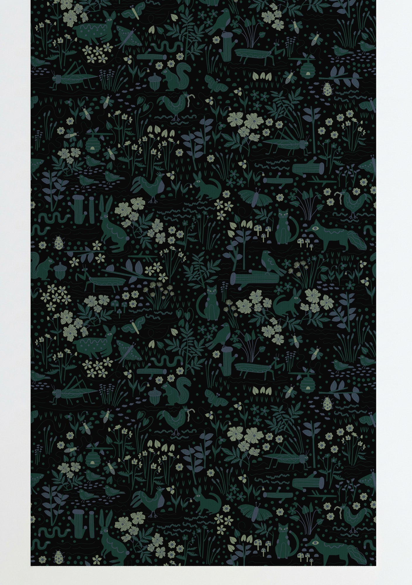 Garden Friends Wallpaper Midnight