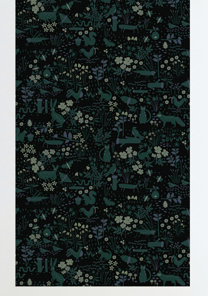 Garden Friends Wallpaper Midnight