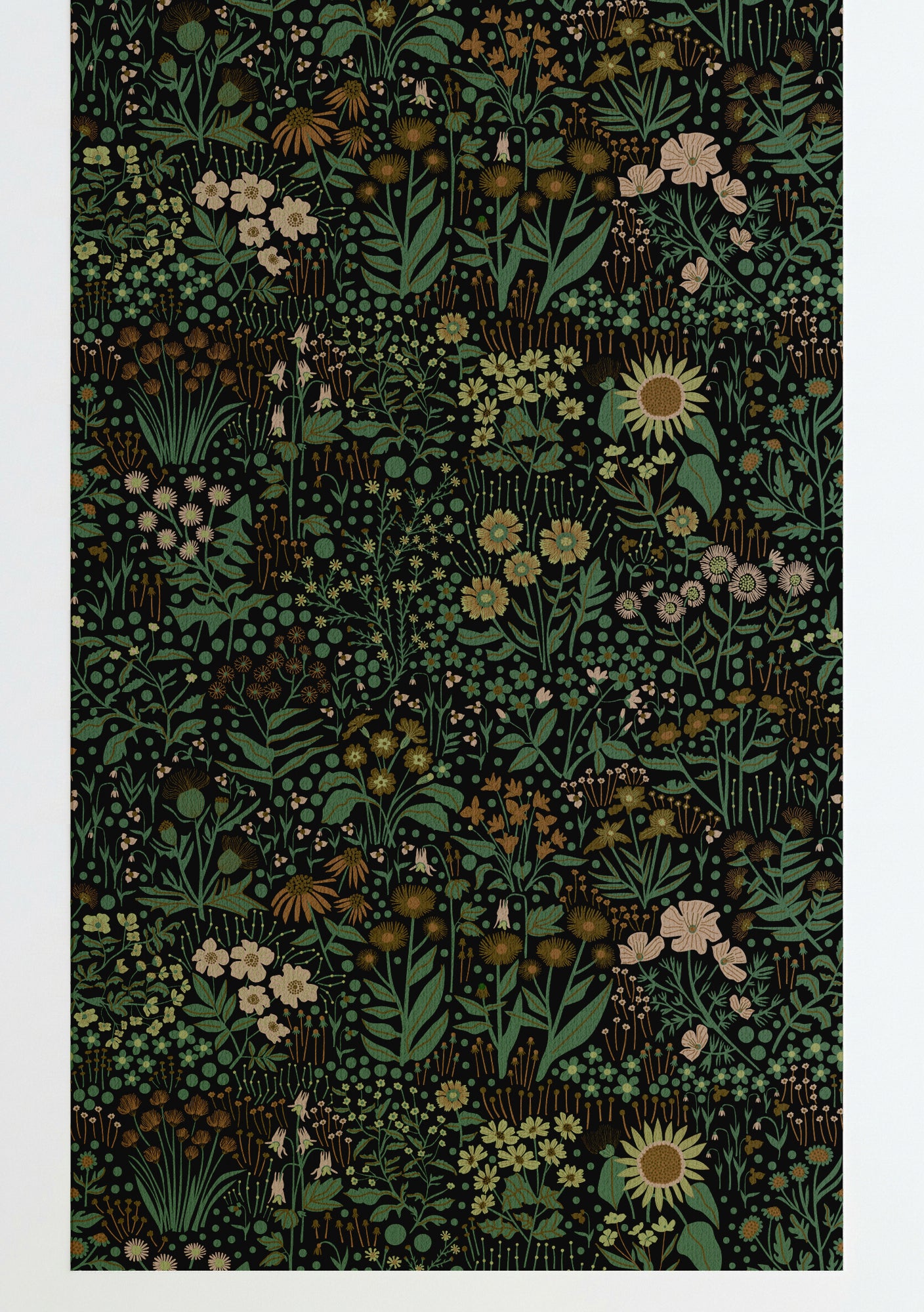 Wildflower Wallpaper Black Peel and Stick