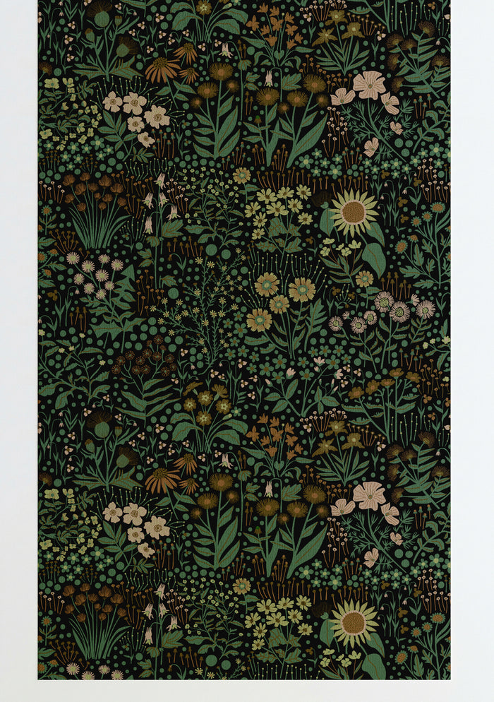 Wildflower Wallpaper Black Peel and Stick