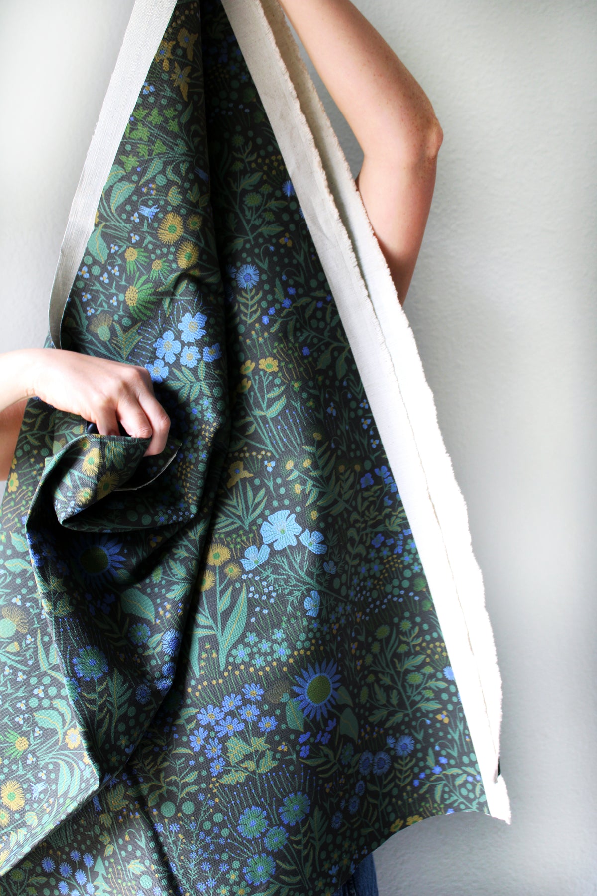 Wildflower Cotton Linen Fabric Forest