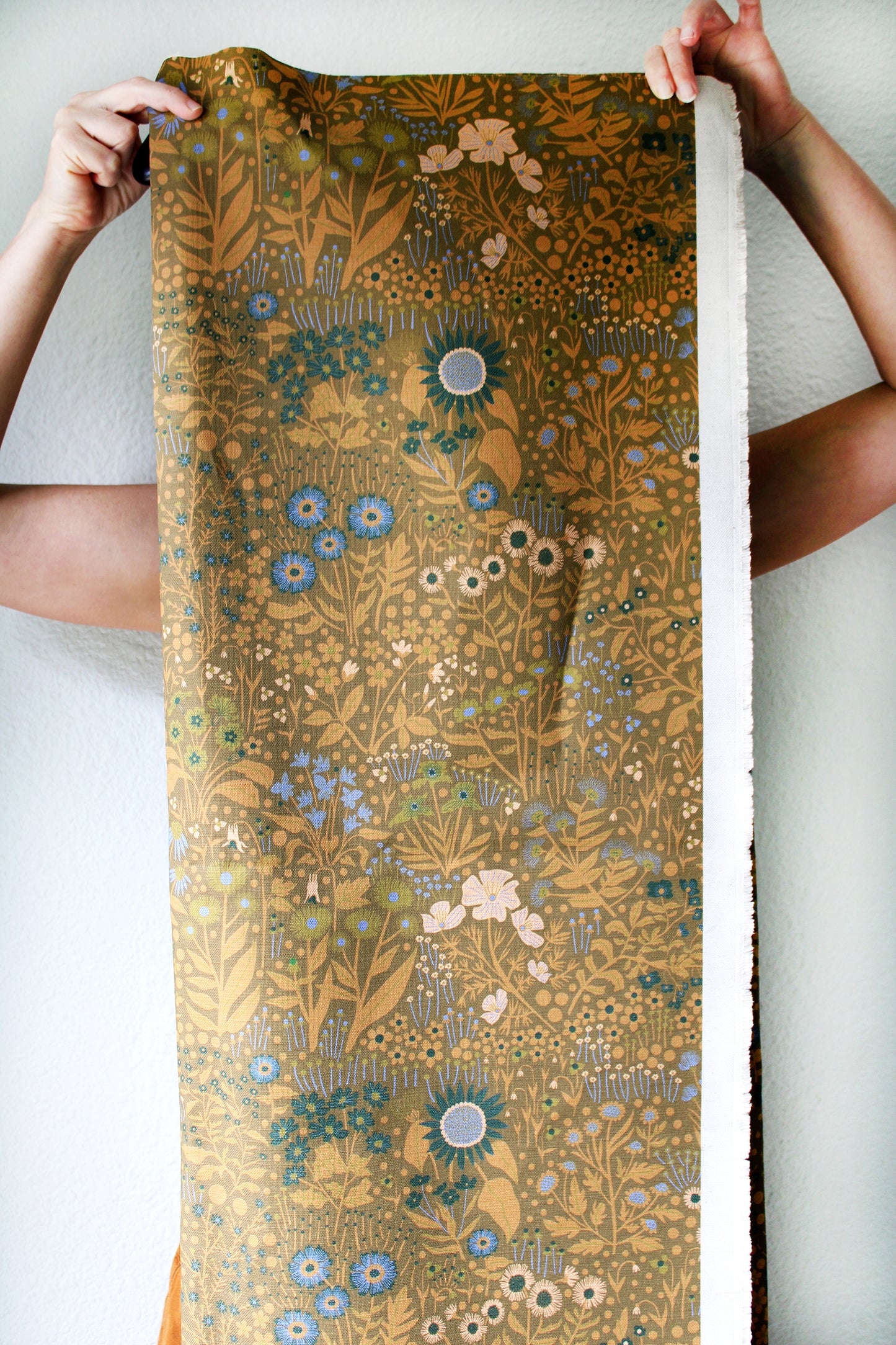 Wildflower Cotton Linen Fabric Brown
